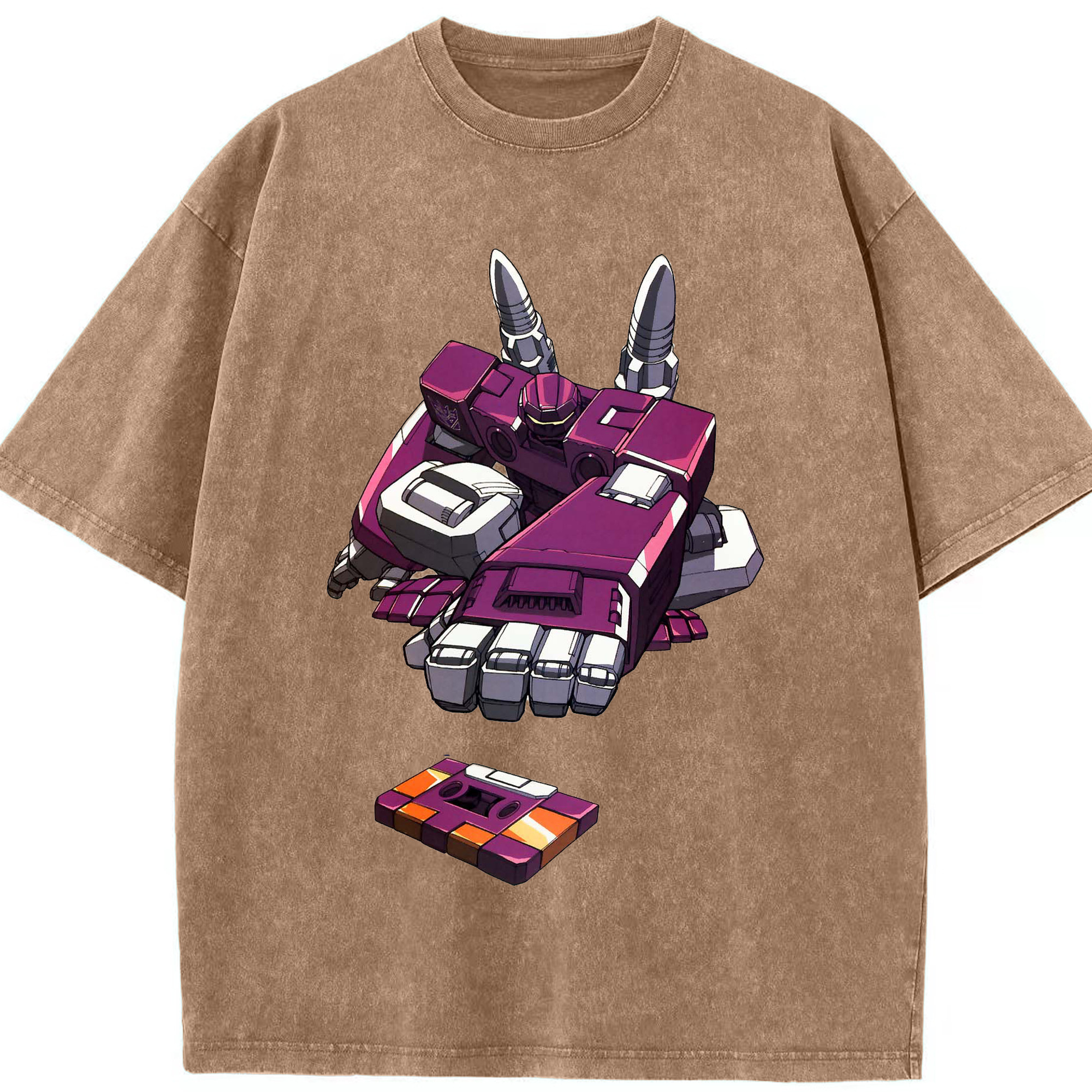 （画像用）  綿100% ヴィンテージ風 半袖Tシャツ（フロントプリント）
