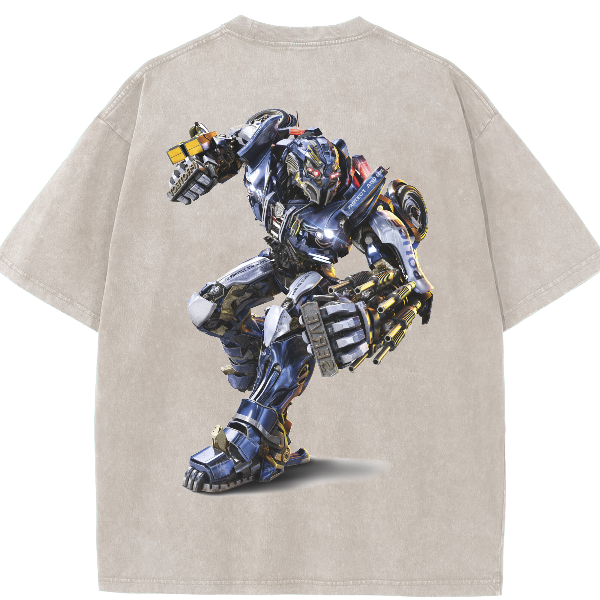 （画像用）  綿100% ヴィンテージ風 半袖Tシャツ（背面プリント）