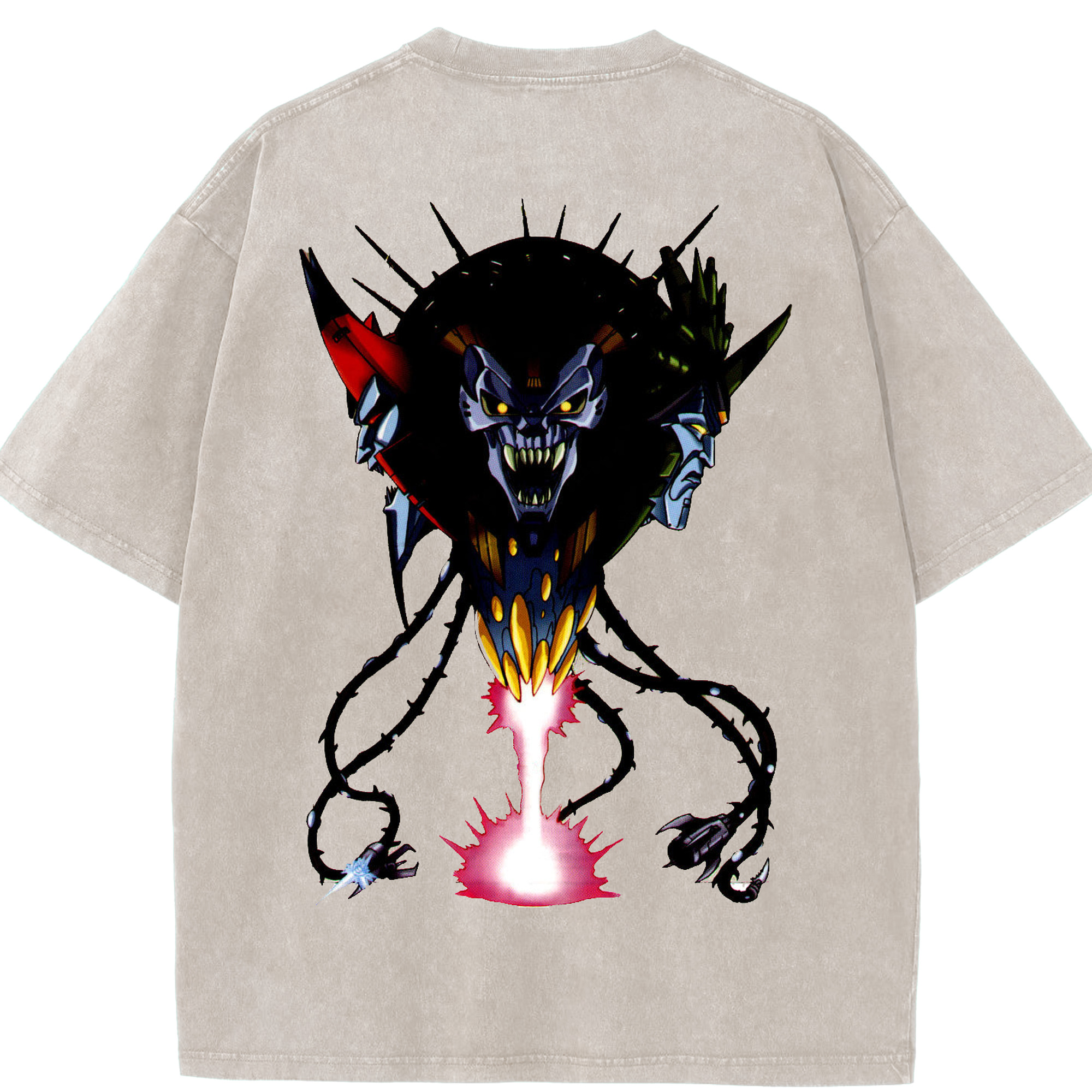 （画像用）  綿100% ヴィンテージ風 半袖Tシャツ（背面プリント）