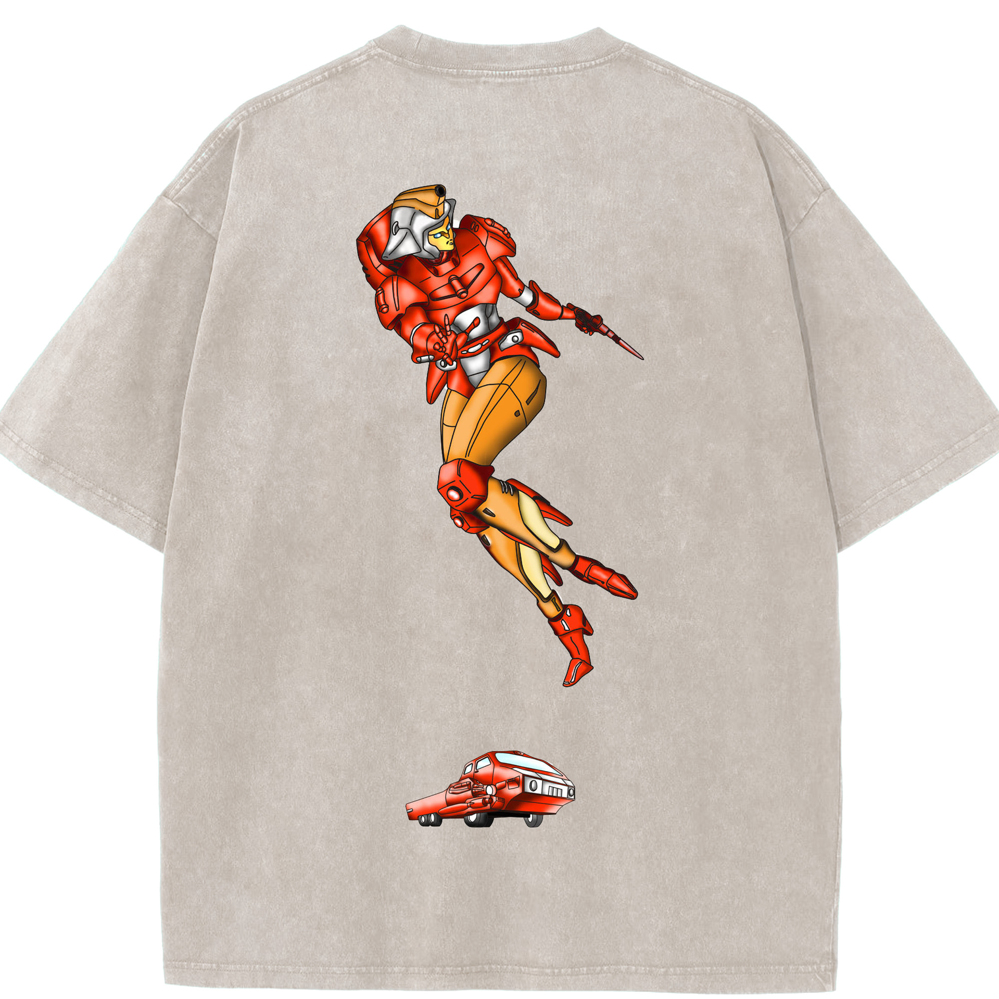 （画像用）  綿100% ヴィンテージ風 半袖Tシャツ（背面プリント）