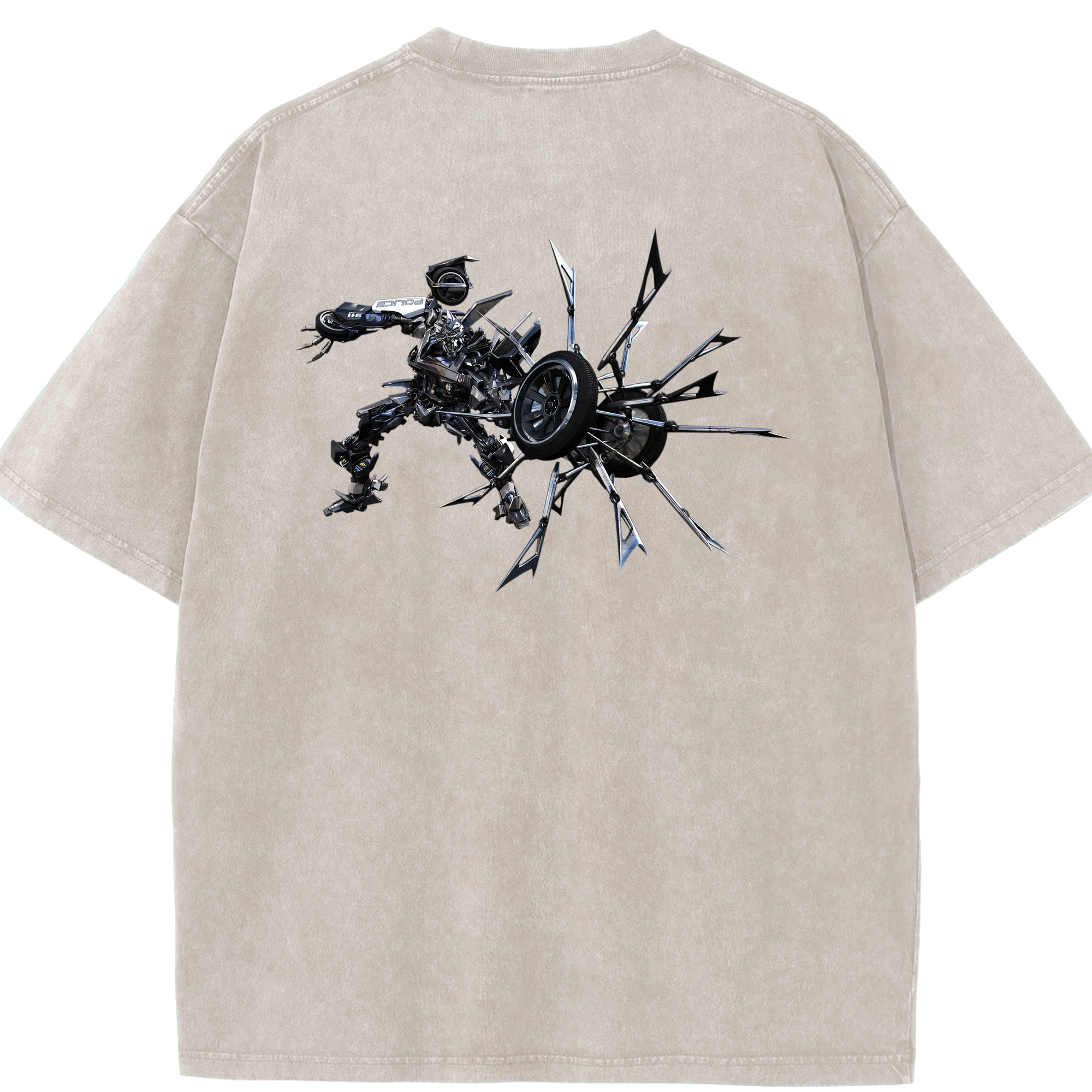 （画像用）  綿100% ヴィンテージ風 半袖Tシャツ（背面プリント）