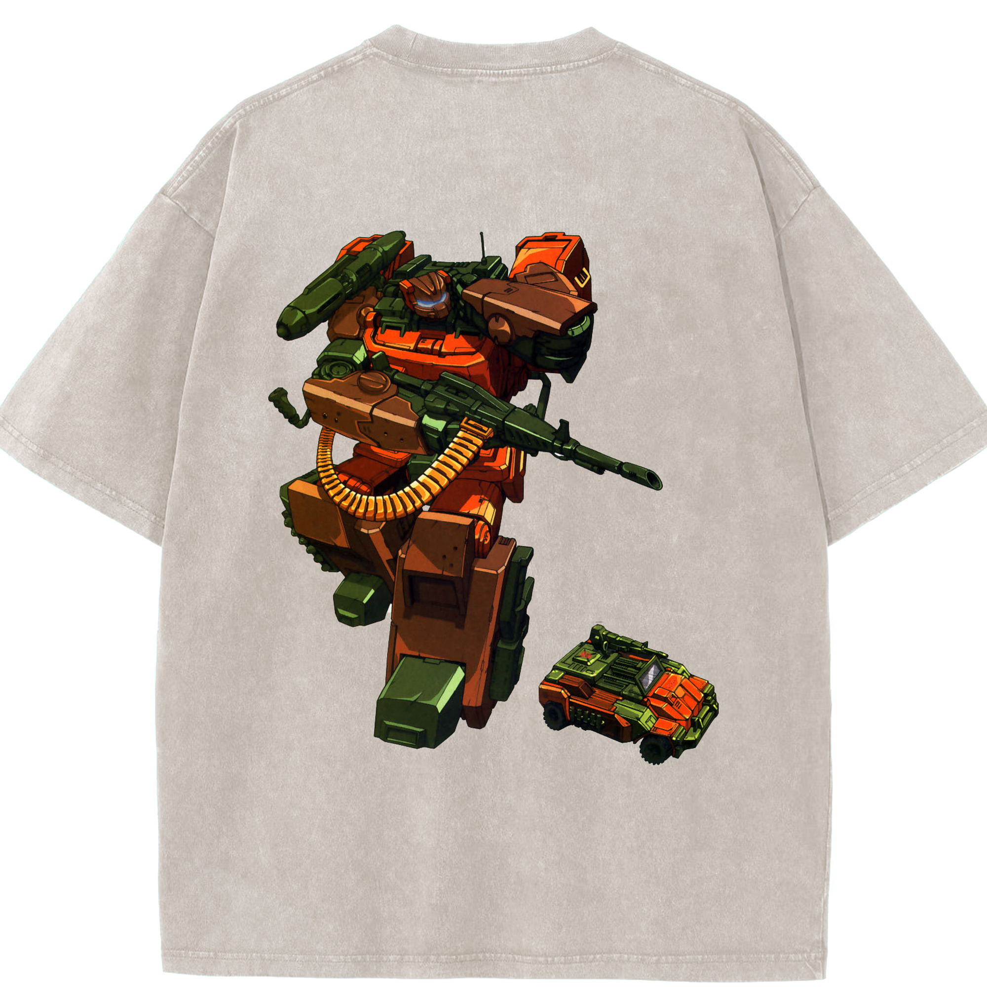 （画像用）  綿100% ヴィンテージ風 半袖Tシャツ（背面プリント）