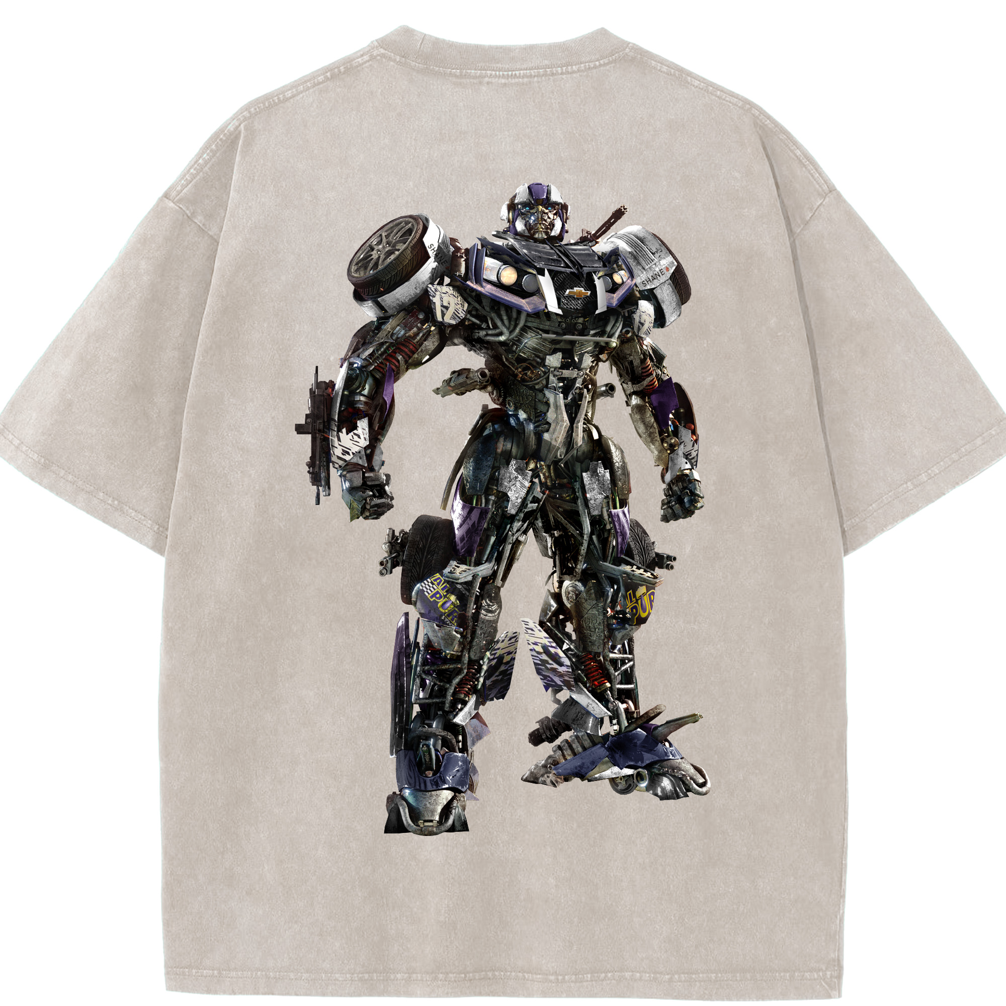 （画像用）  綿100% ヴィンテージ風 半袖Tシャツ（背面プリント）