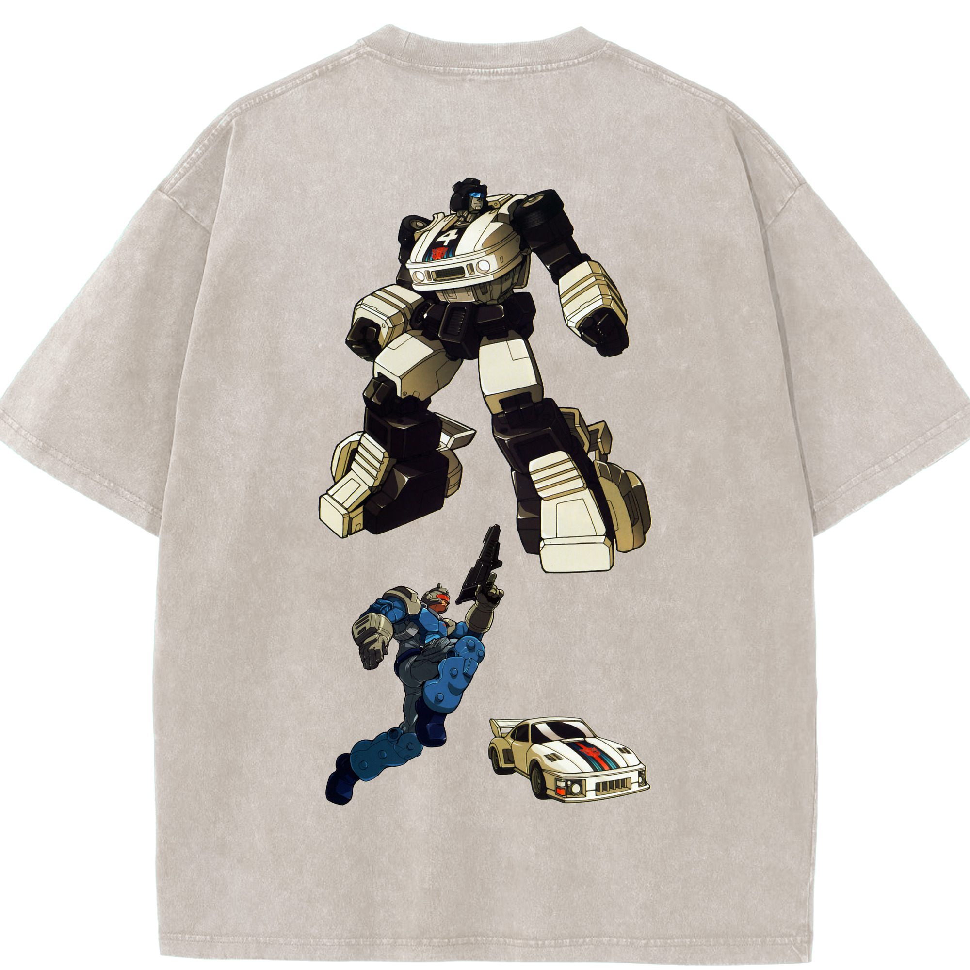 （画像用）  綿100% ヴィンテージ風 半袖Tシャツ（背面プリント）