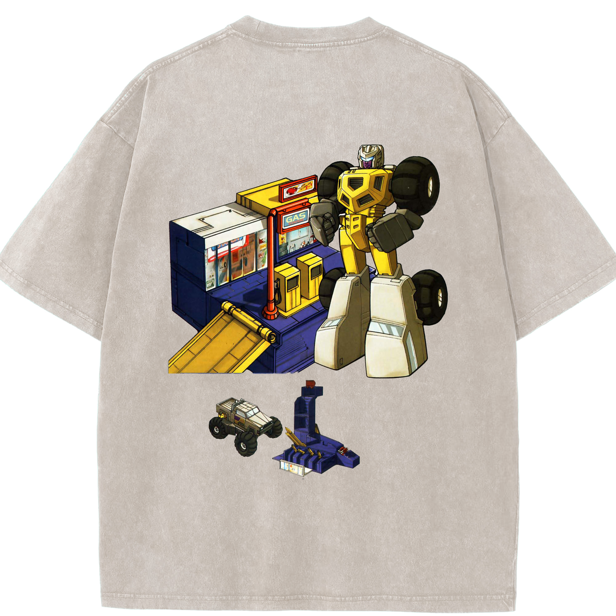 （画像用）  綿100% ヴィンテージ風 半袖Tシャツ（背面プリント）