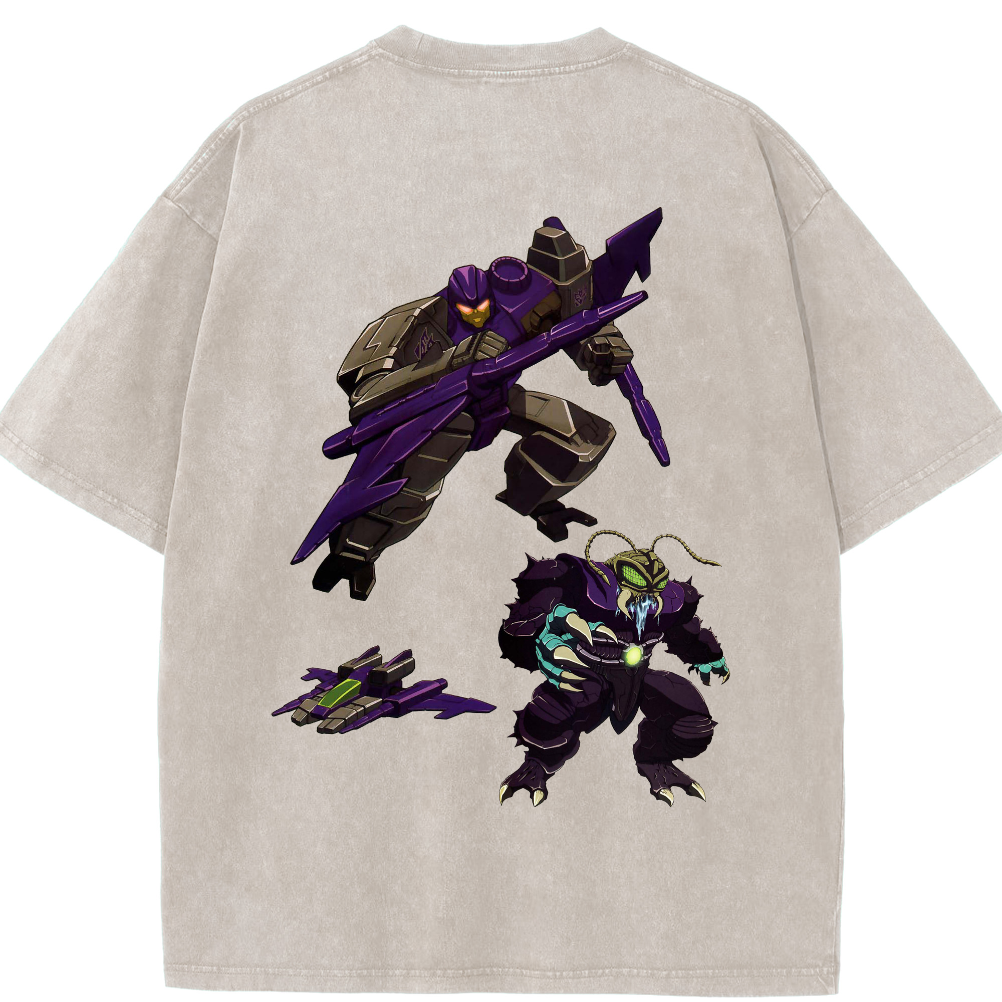 （画像用）  綿100% ヴィンテージ風 半袖Tシャツ（背面プリント）