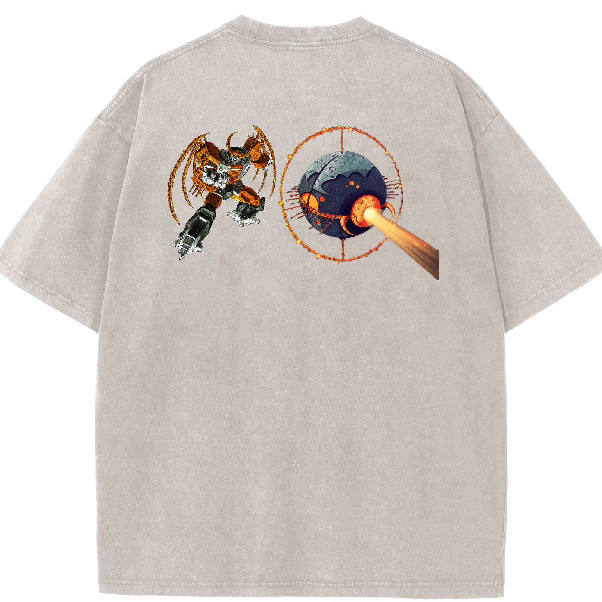 （画像用）  綿100% ヴィンテージ風 半袖Tシャツ（背面プリント）
