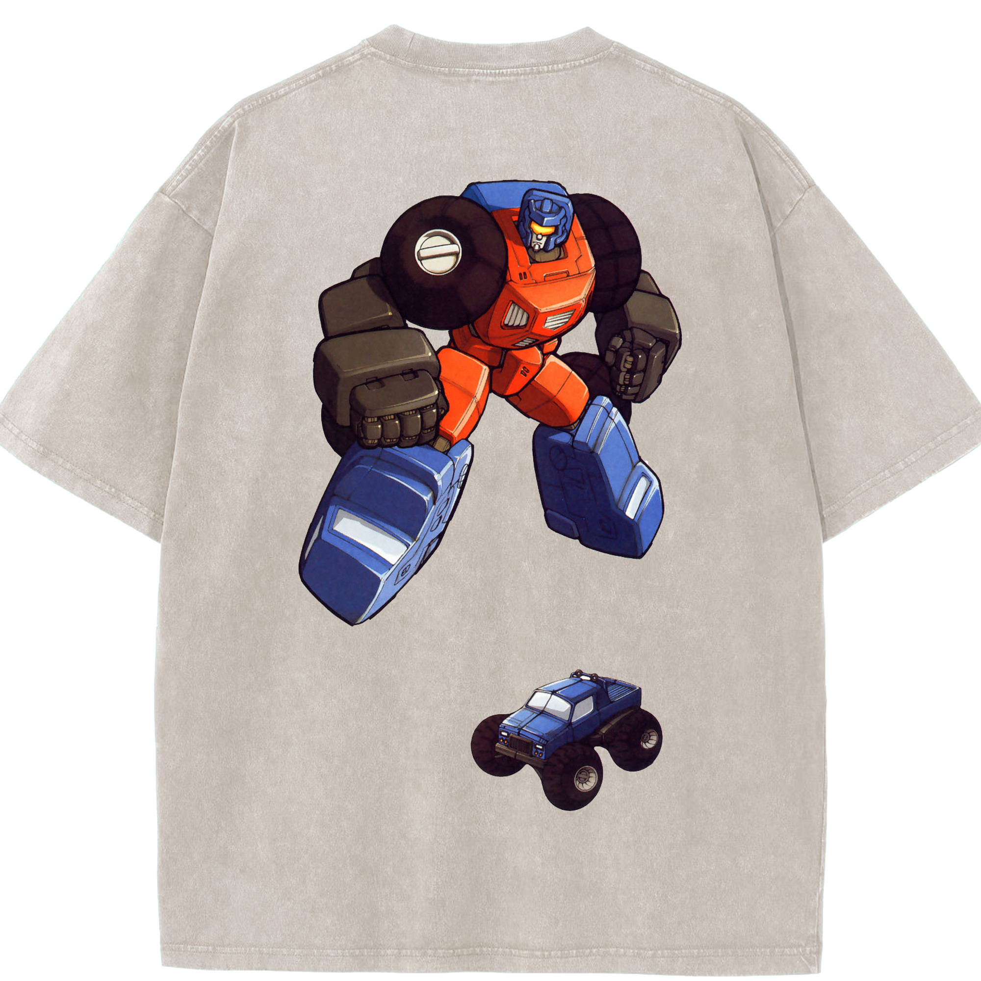（画像用）  綿100% ヴィンテージ風 半袖Tシャツ（背面プリント）