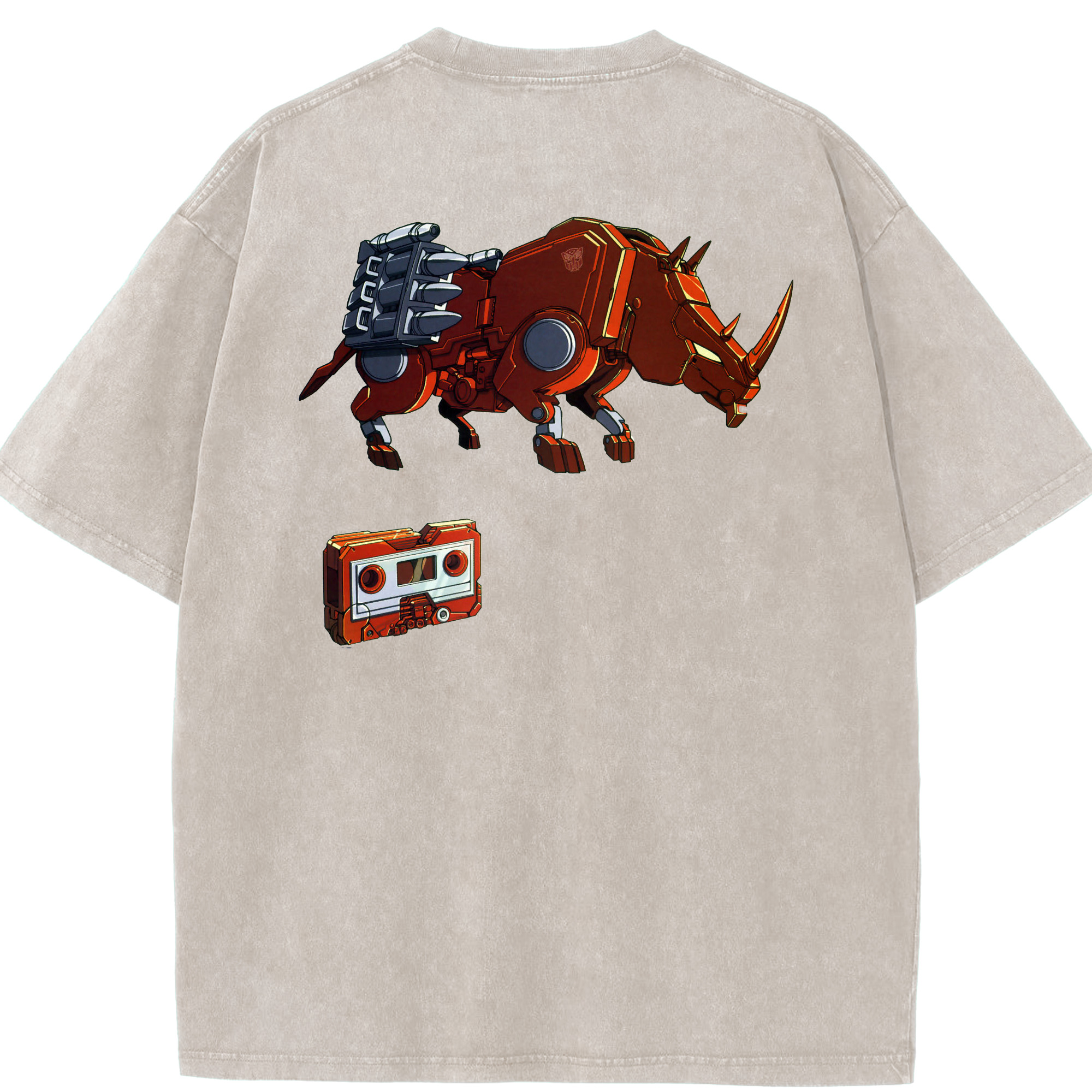 （画像用）  綿100% ヴィンテージ風 半袖Tシャツ（背面プリント）