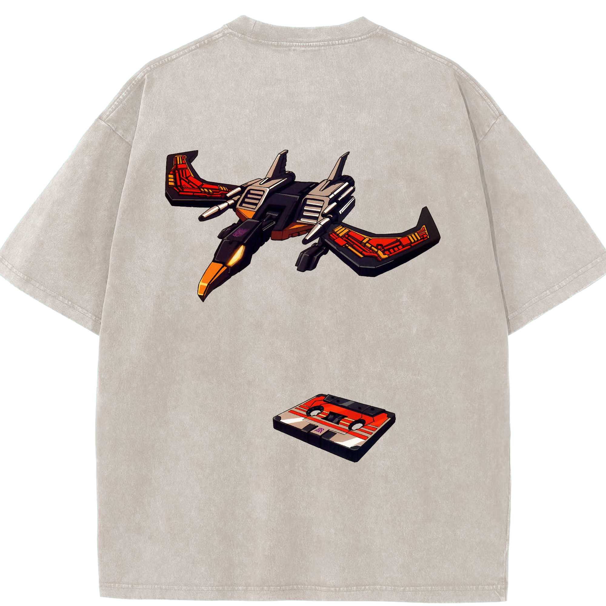 （画像用）  綿100% ヴィンテージ風 半袖Tシャツ（背面プリント）