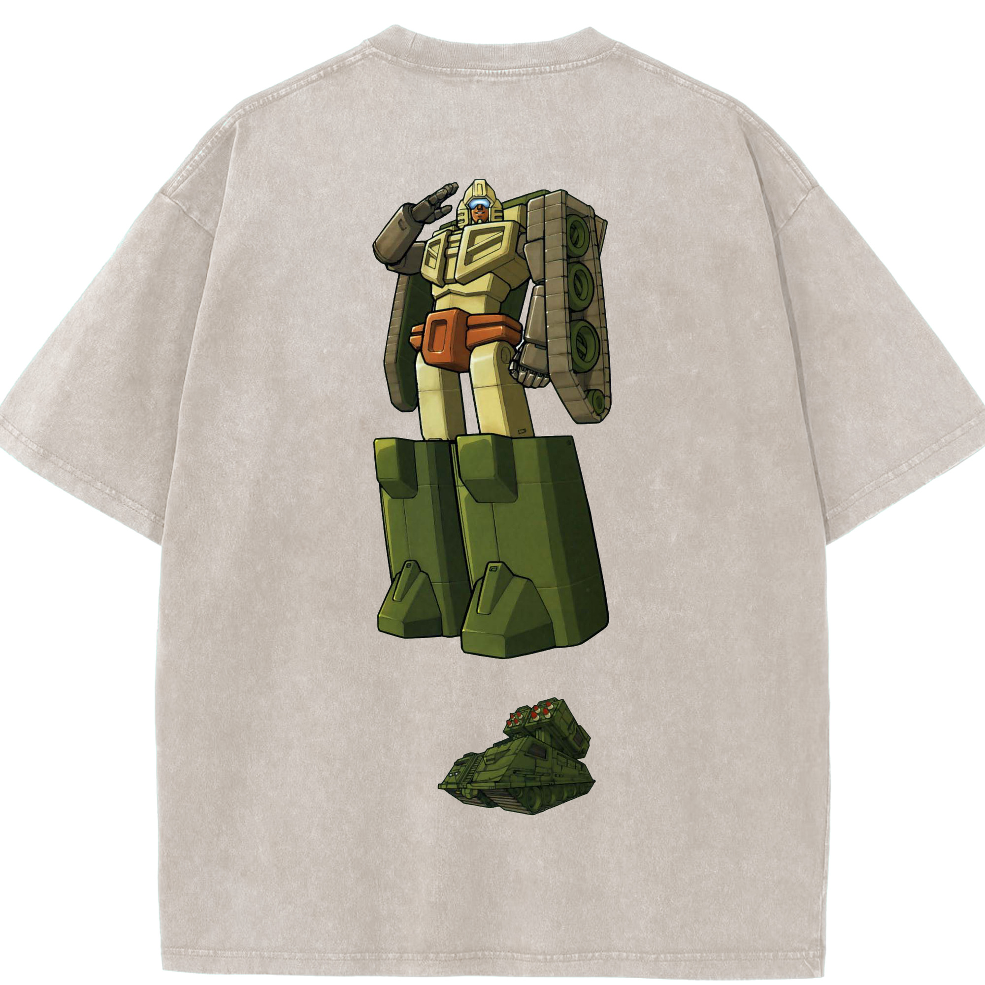 （画像用）  綿100% ヴィンテージ風 半袖Tシャツ（背面プリント）