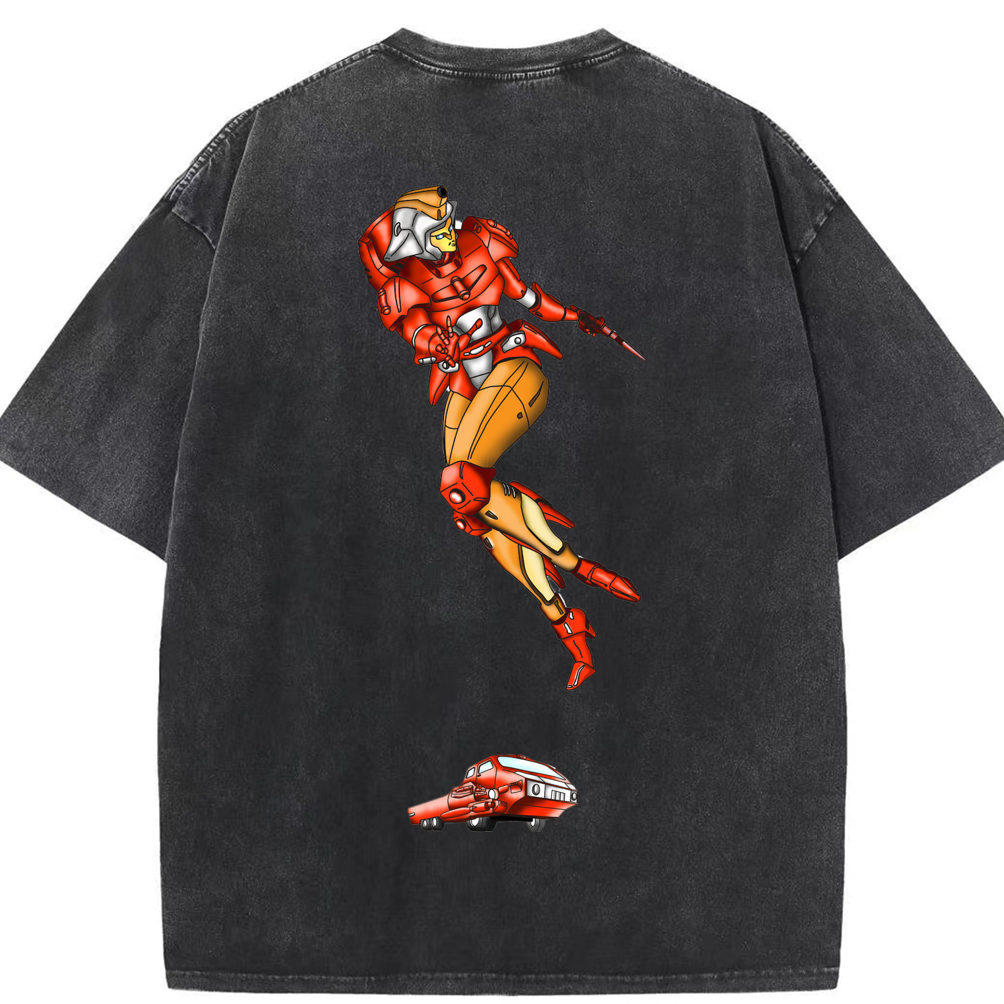 （画像用）  綿100% ヴィンテージ風 半袖Tシャツ（背面プリント）