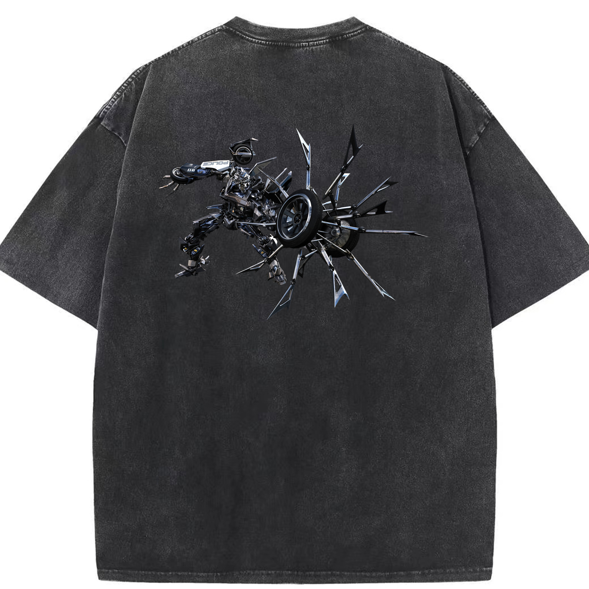 （画像用）  綿100% ヴィンテージ風 半袖Tシャツ（背面プリント）