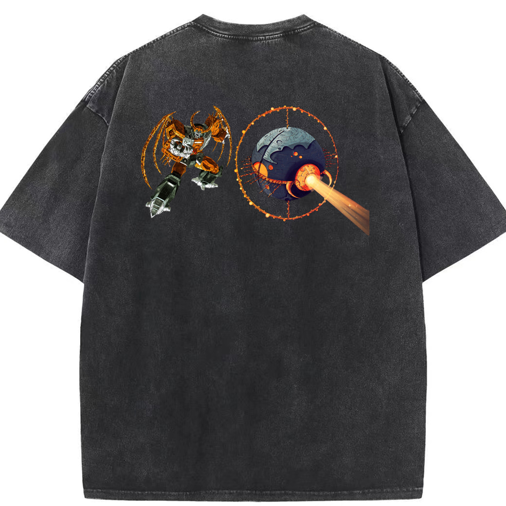 （画像用）  綿100% ヴィンテージ風 半袖Tシャツ（背面プリント）