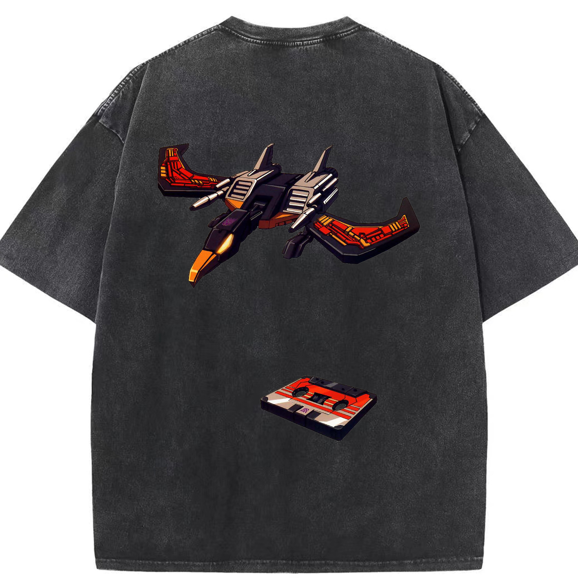 （画像用）  綿100% ヴィンテージ風 半袖Tシャツ（背面プリント）