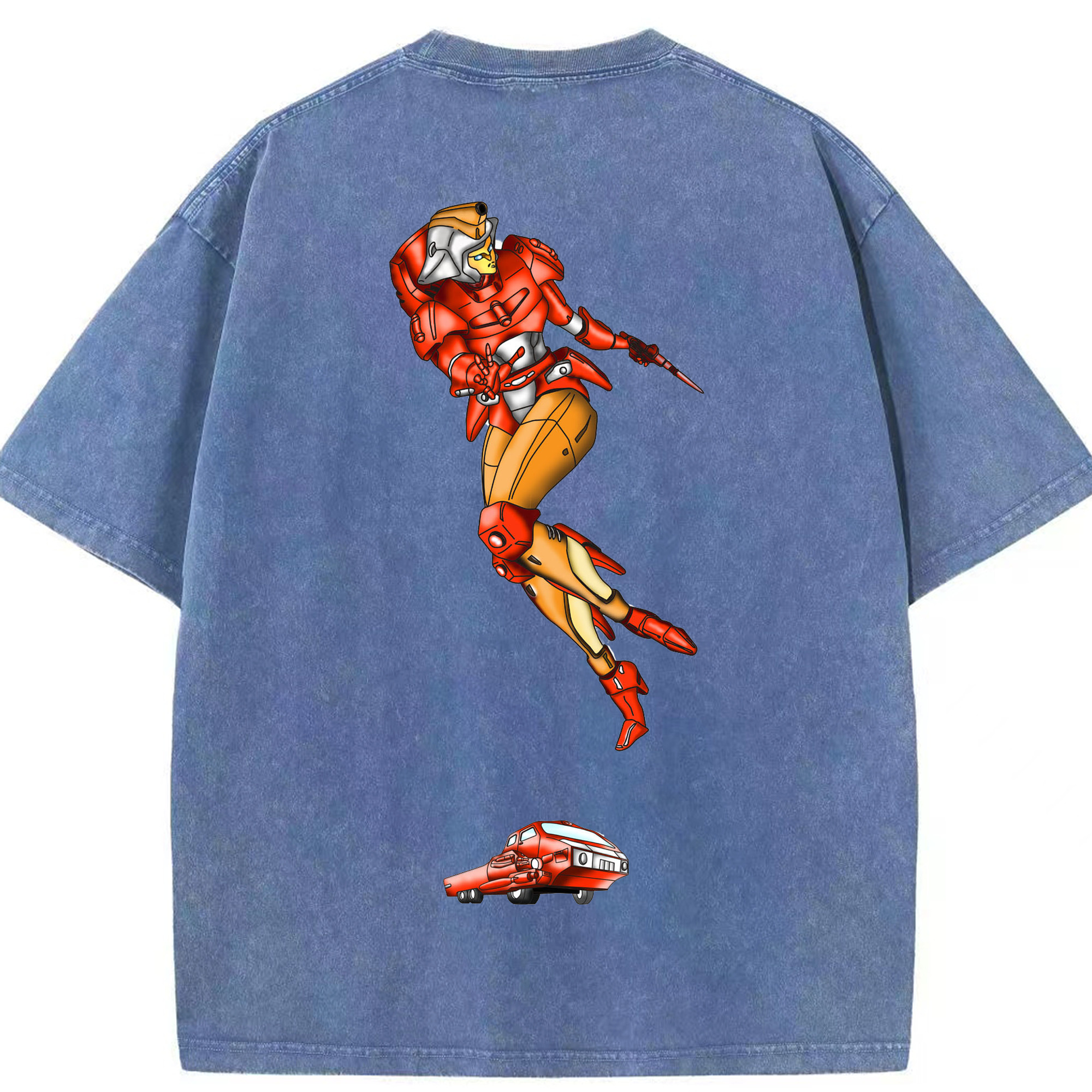 （画像用）  綿100% ヴィンテージ風 半袖Tシャツ（背面プリント）