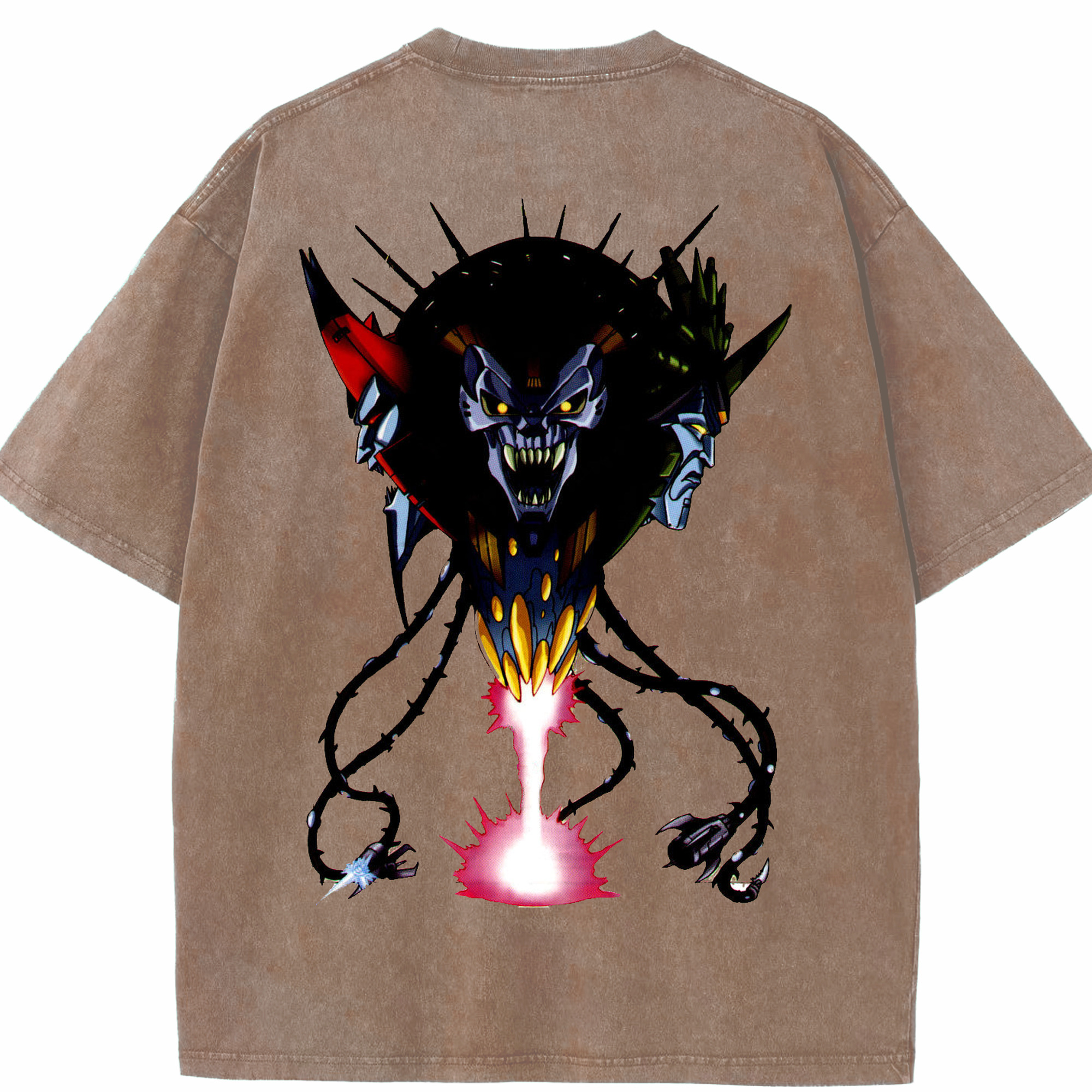 （画像用）  綿100% ヴィンテージ風 半袖Tシャツ（背面プリント）