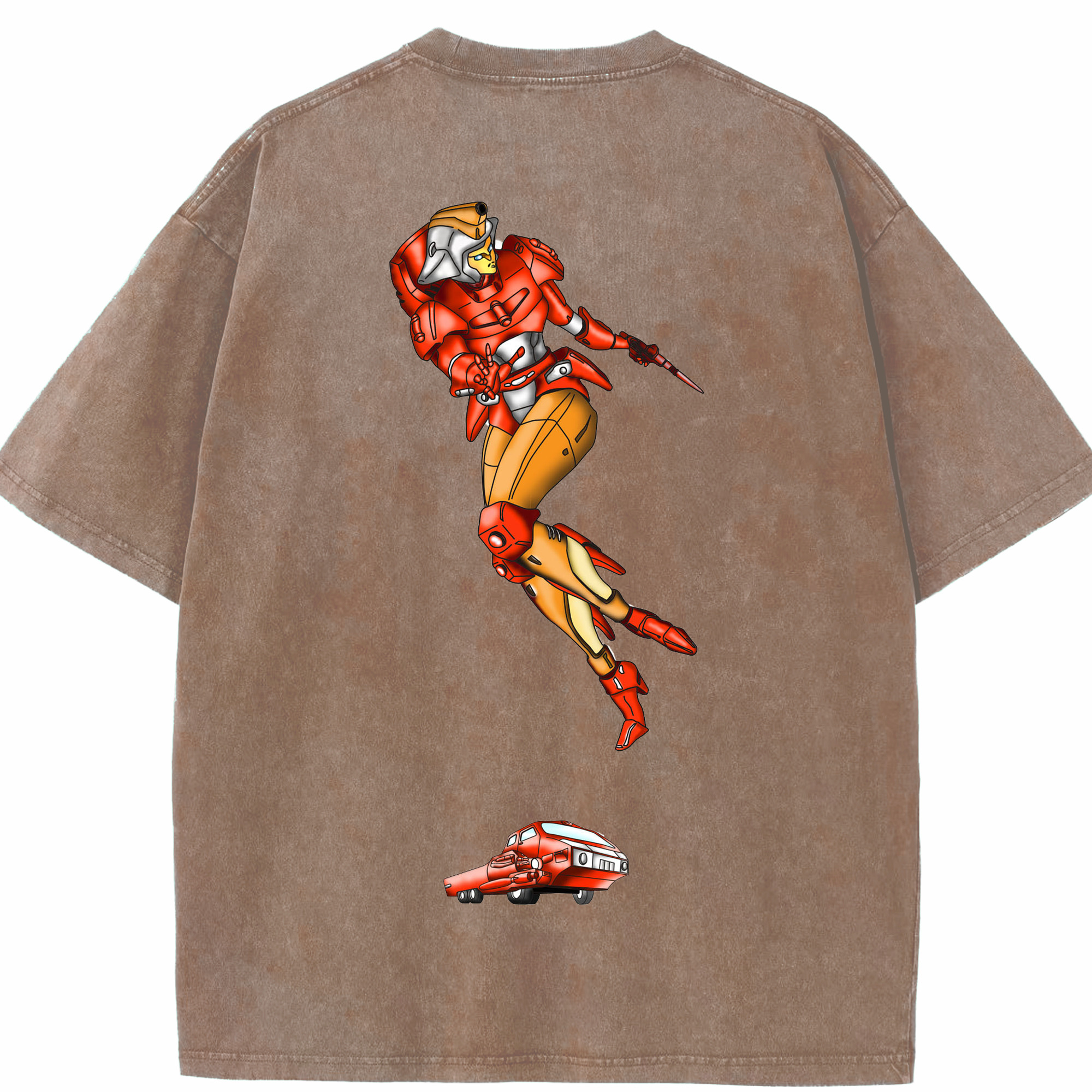 （画像用）  綿100% ヴィンテージ風 半袖Tシャツ（背面プリント）