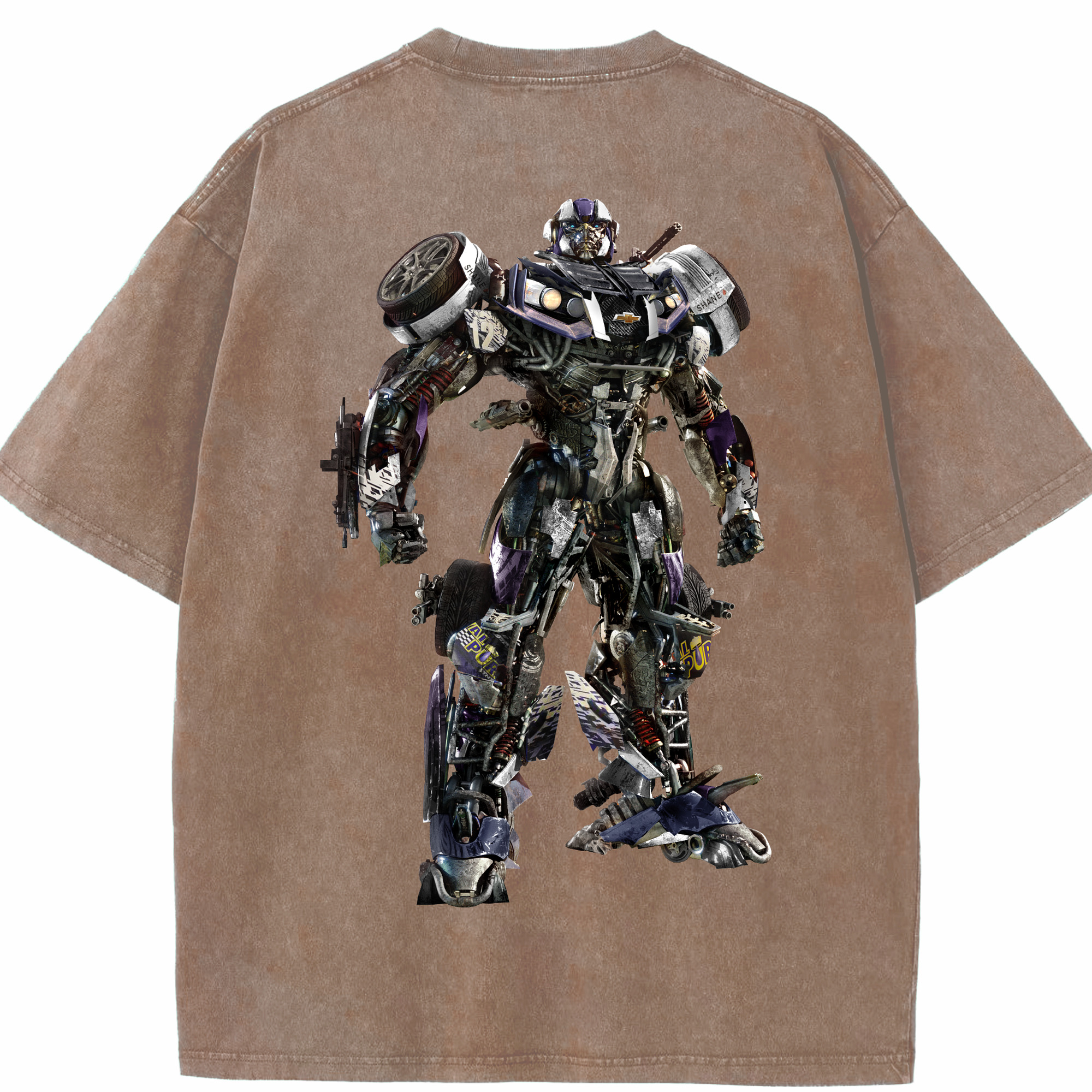 （画像用）  綿100% ヴィンテージ風 半袖Tシャツ（背面プリント）