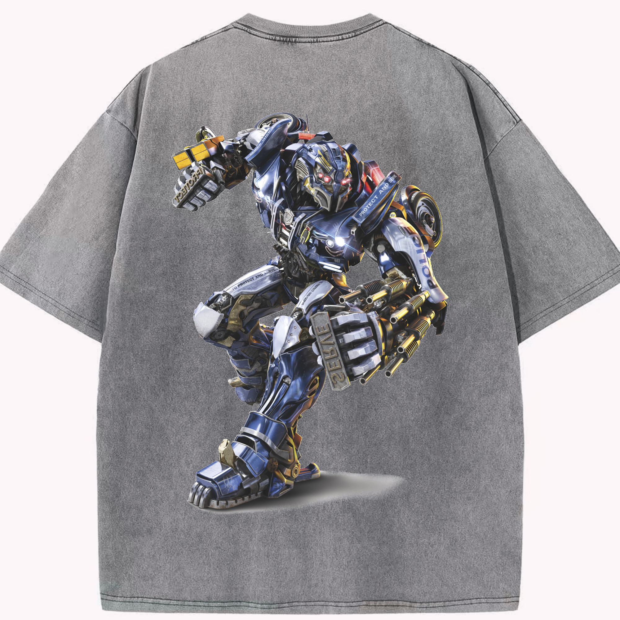 （画像用）  綿100% ヴィンテージ風 半袖Tシャツ（背面プリント）