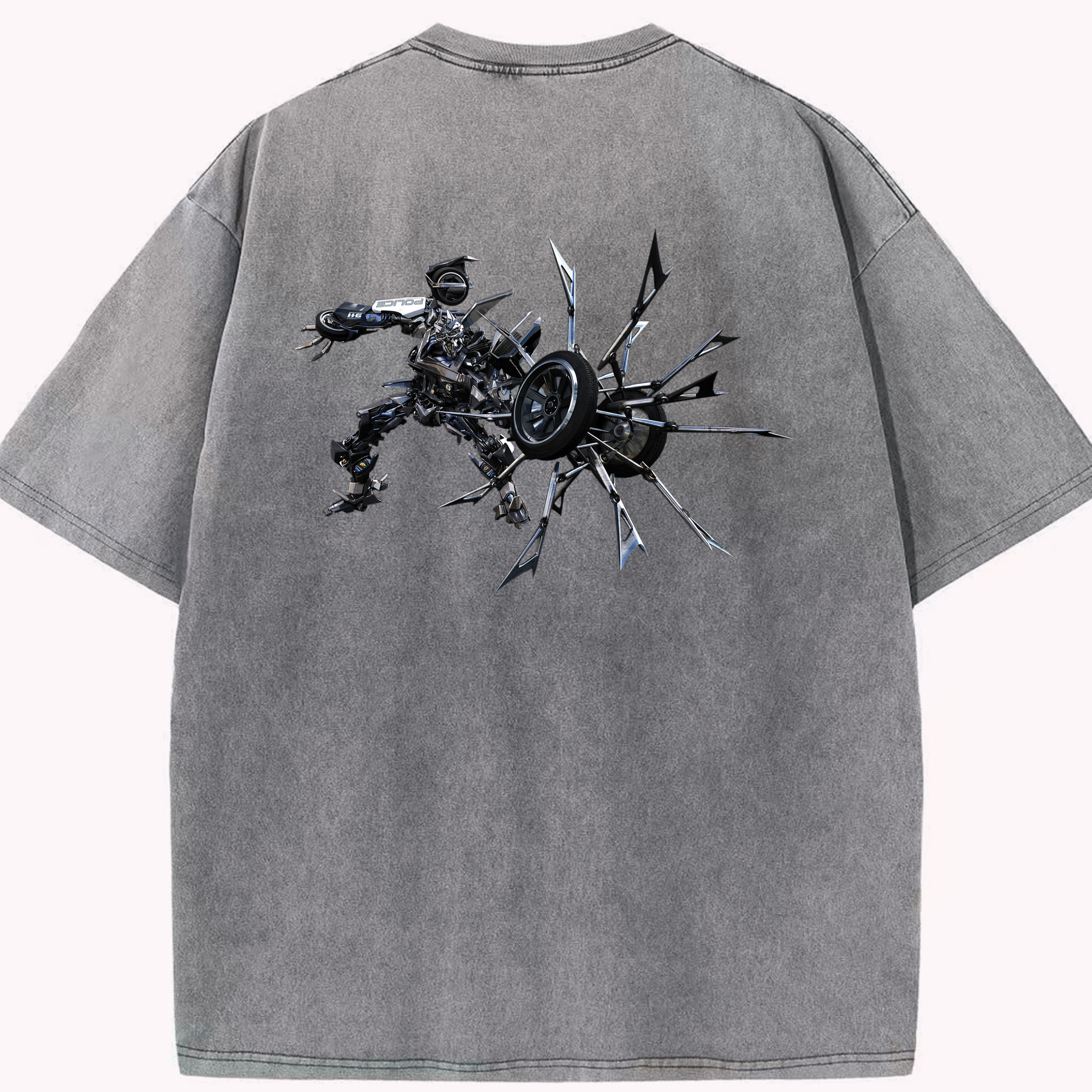 （画像用）  綿100% ヴィンテージ風 半袖Tシャツ（背面プリント）