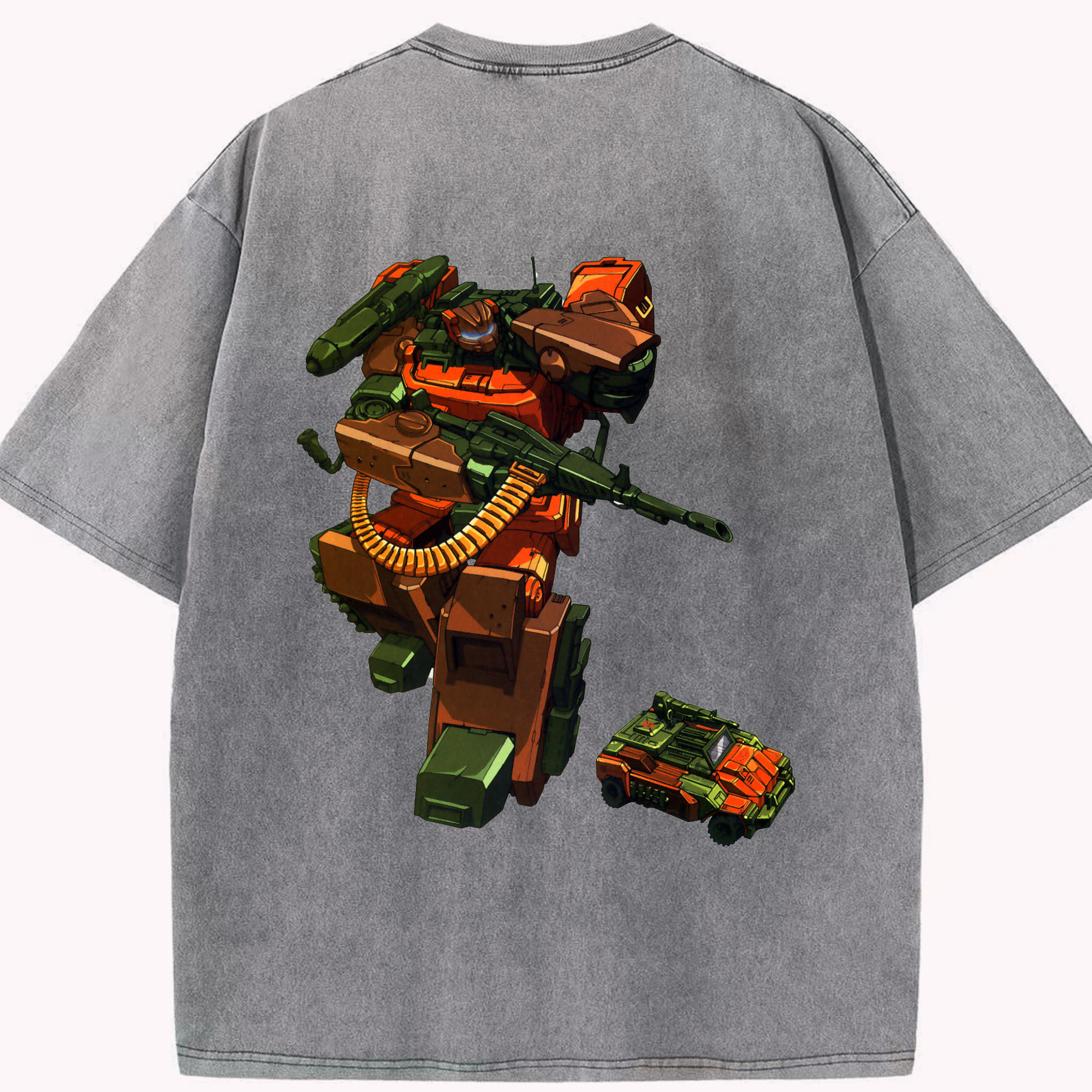 （画像用）  綿100% ヴィンテージ風 半袖Tシャツ（背面プリント）