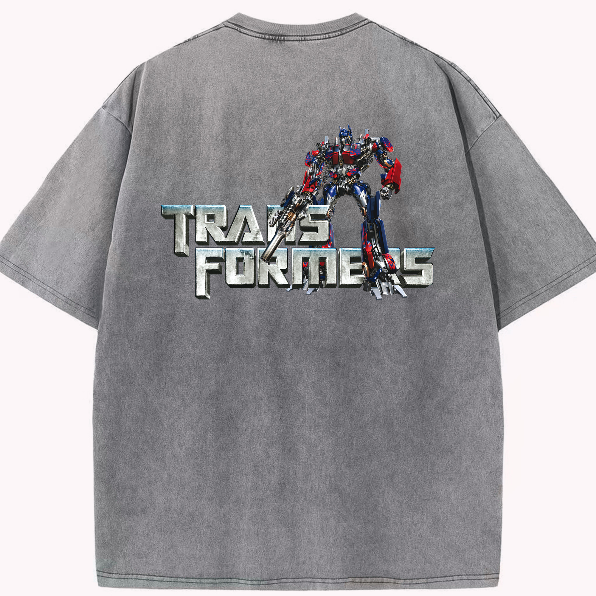 （画像用）  綿100% ヴィンテージ風 半袖Tシャツ（背面プリント）