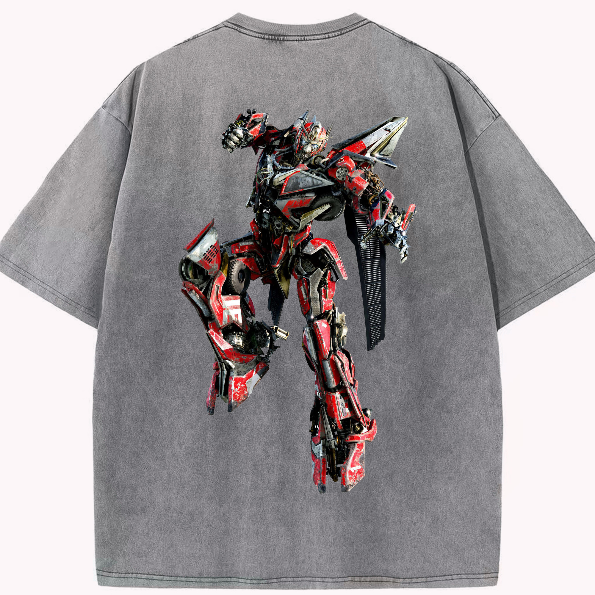 （画像用）  綿100% ヴィンテージ風 半袖Tシャツ（背面プリント）