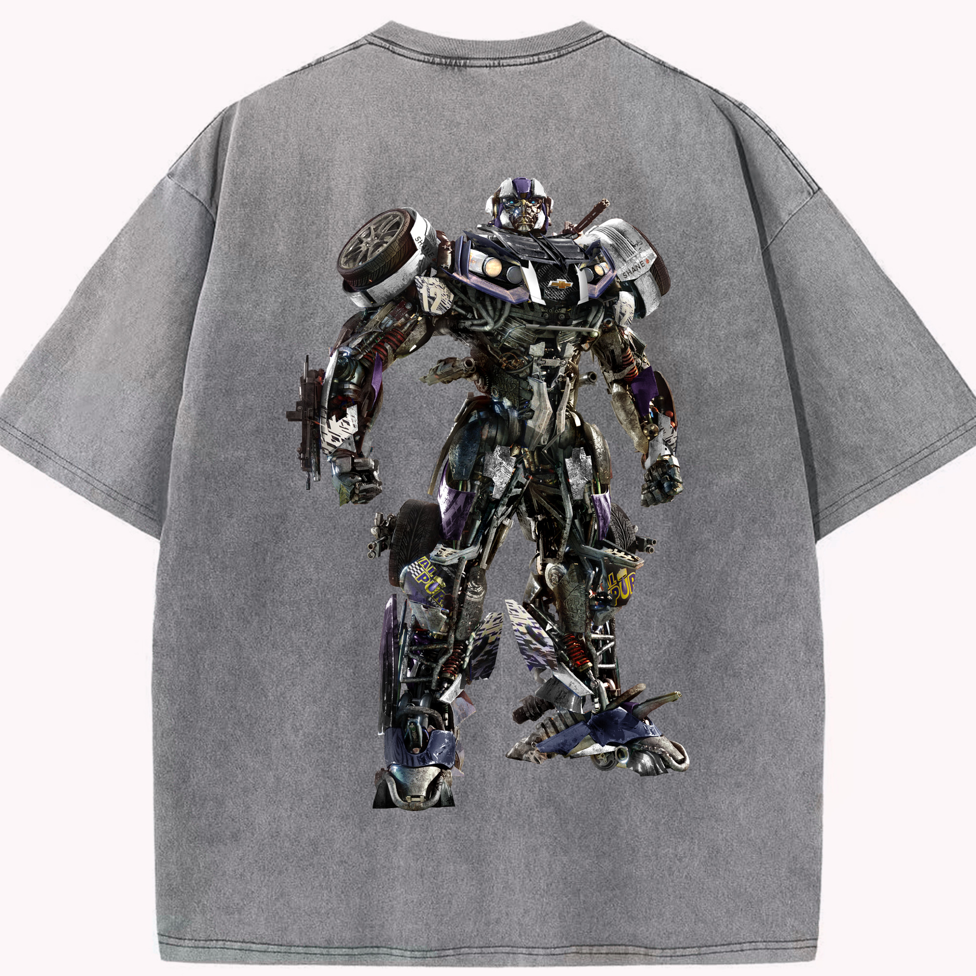 （画像用）  綿100% ヴィンテージ風 半袖Tシャツ（背面プリント）