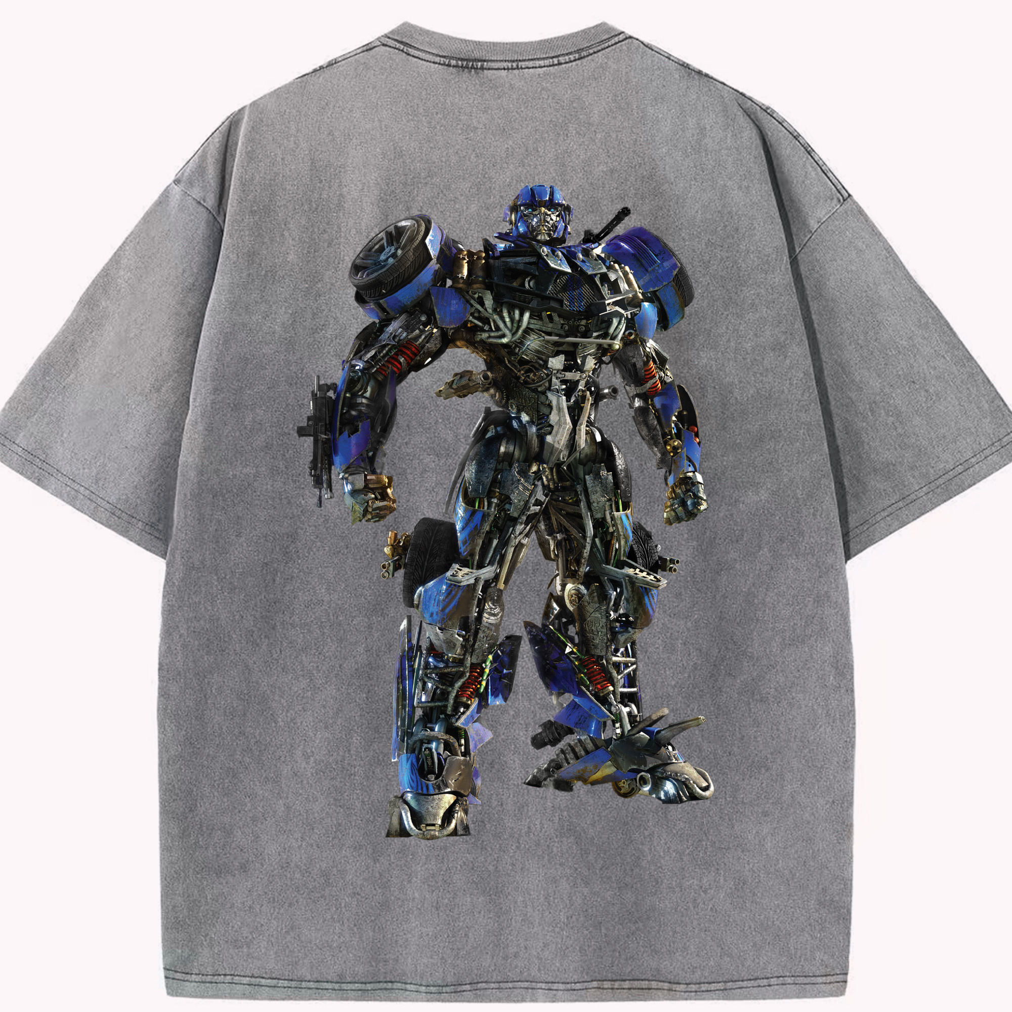 （画像用）  綿100% ヴィンテージ風 半袖Tシャツ（背面プリント）