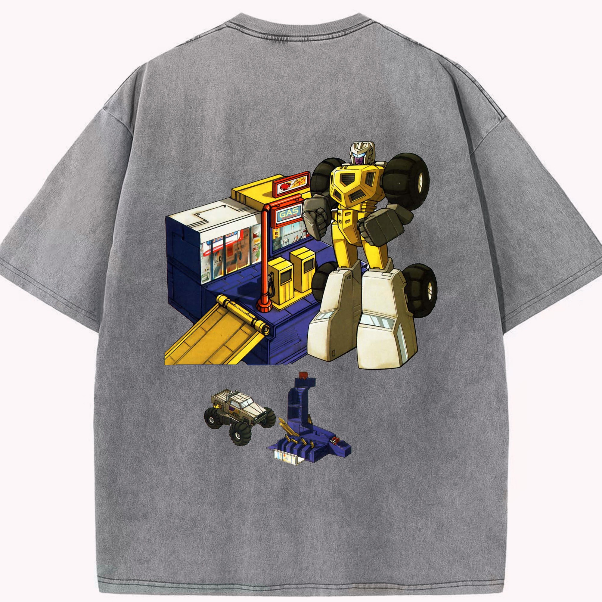 （画像用）  綿100% ヴィンテージ風 半袖Tシャツ（背面プリント）