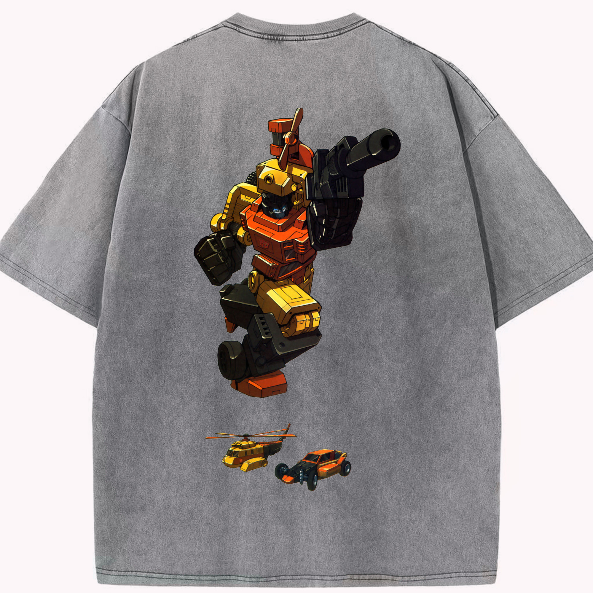 （画像用）  綿100% ヴィンテージ風 半袖Tシャツ（背面プリント）