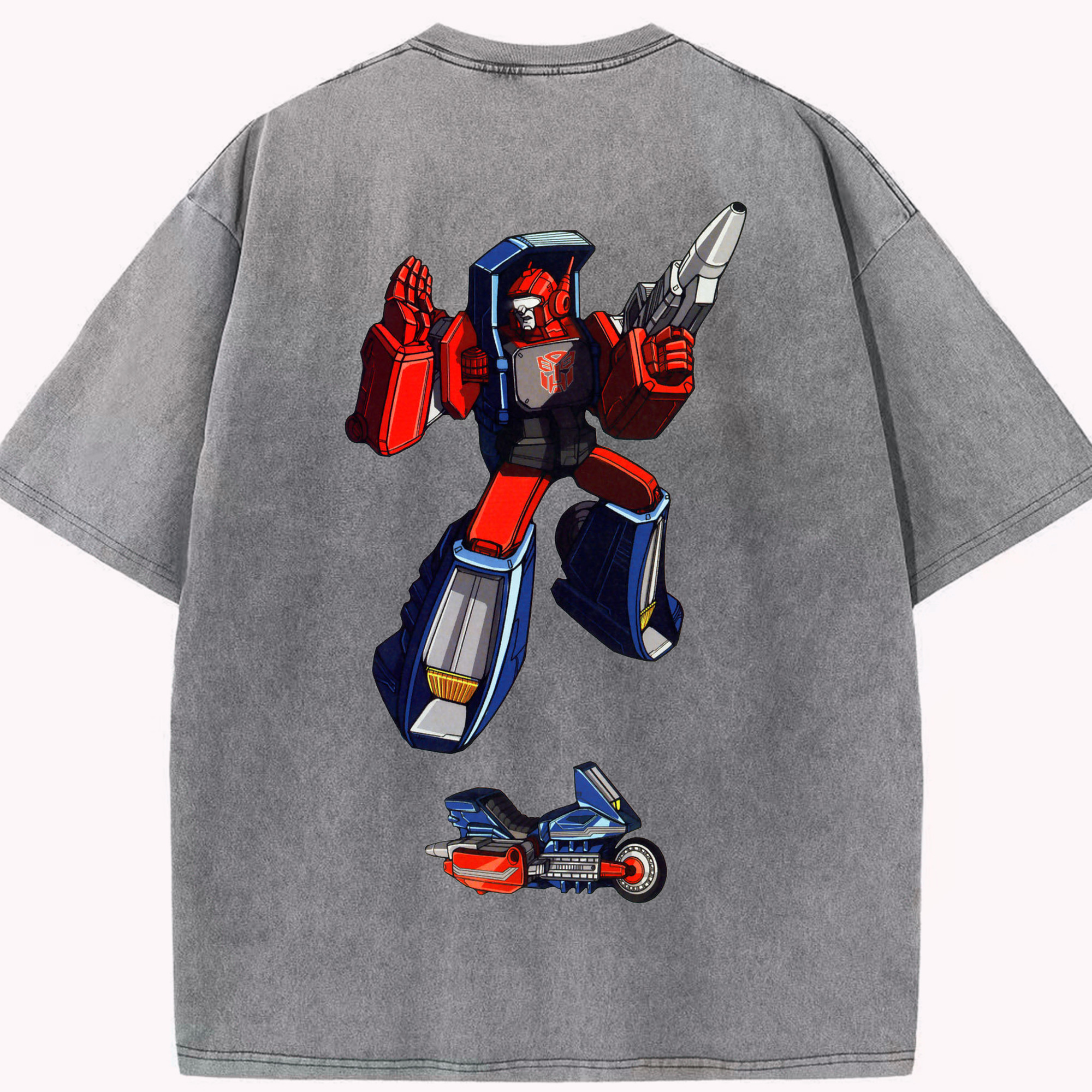 （画像用）  綿100% ヴィンテージ風 半袖Tシャツ（背面プリント）