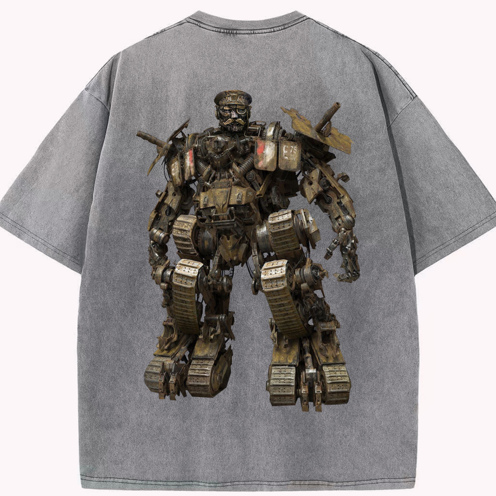 （画像用）  綿100% ヴィンテージ風 半袖Tシャツ（背面プリント）