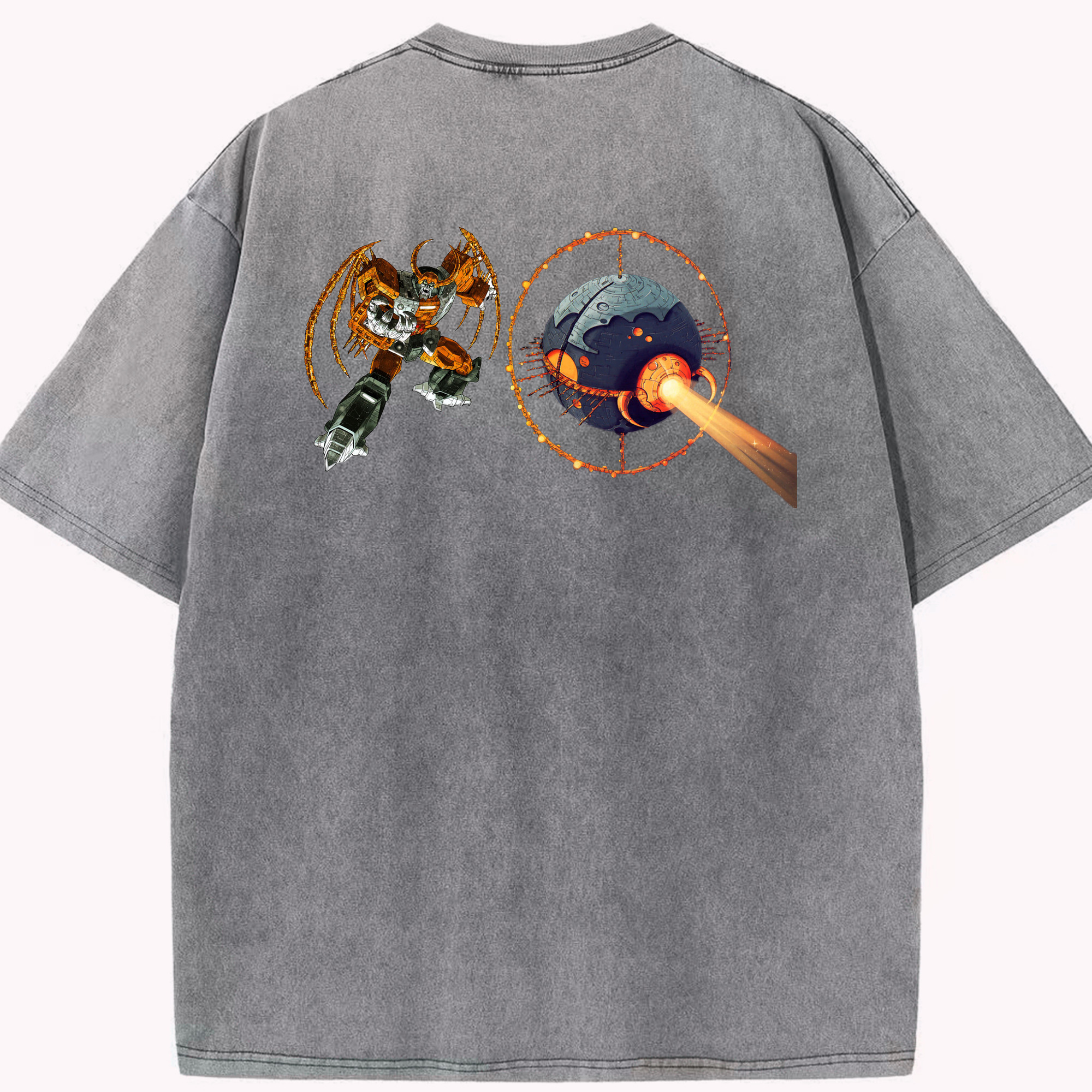 （画像用）  綿100% ヴィンテージ風 半袖Tシャツ（背面プリント）
