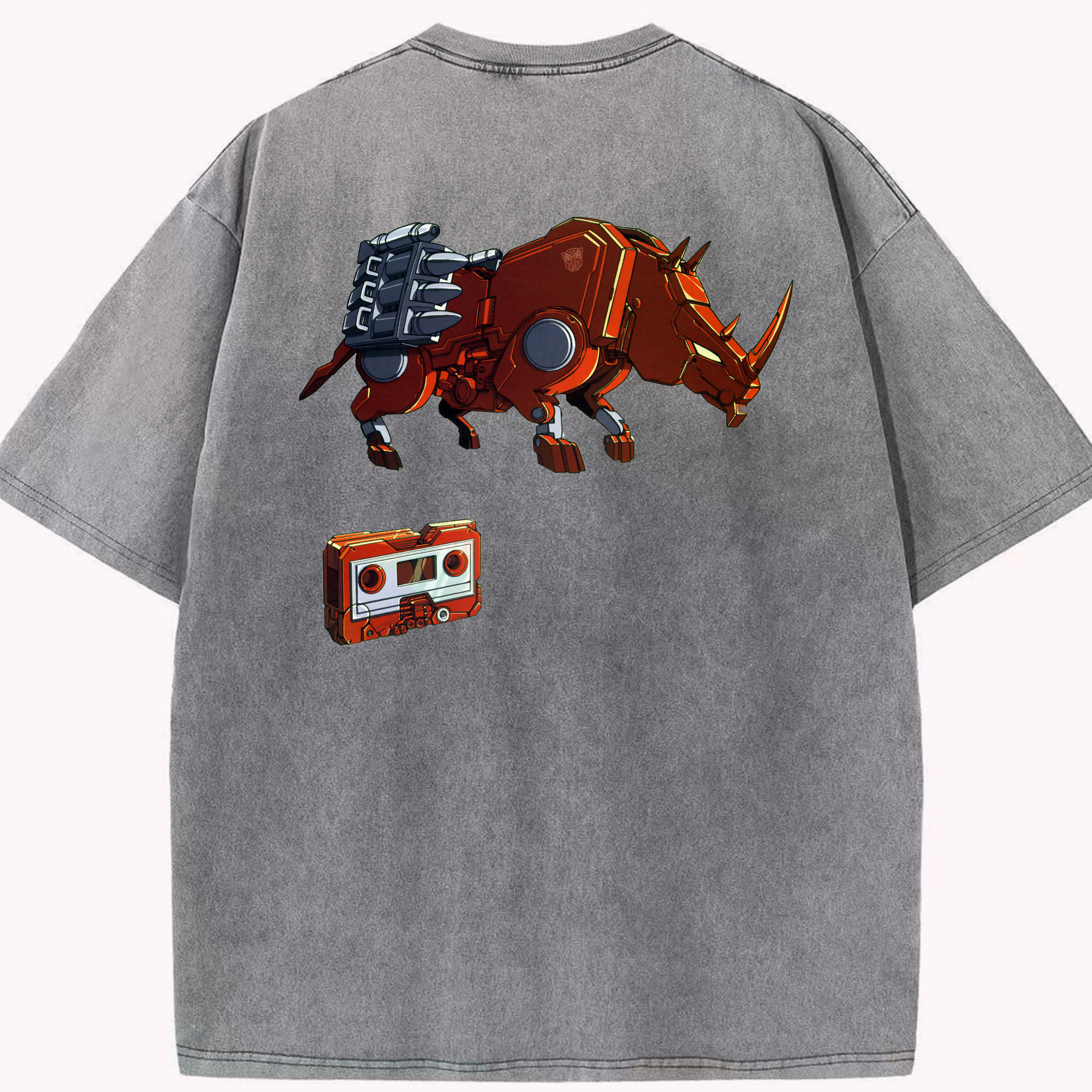 （画像用）  綿100% ヴィンテージ風 半袖Tシャツ（背面プリント）