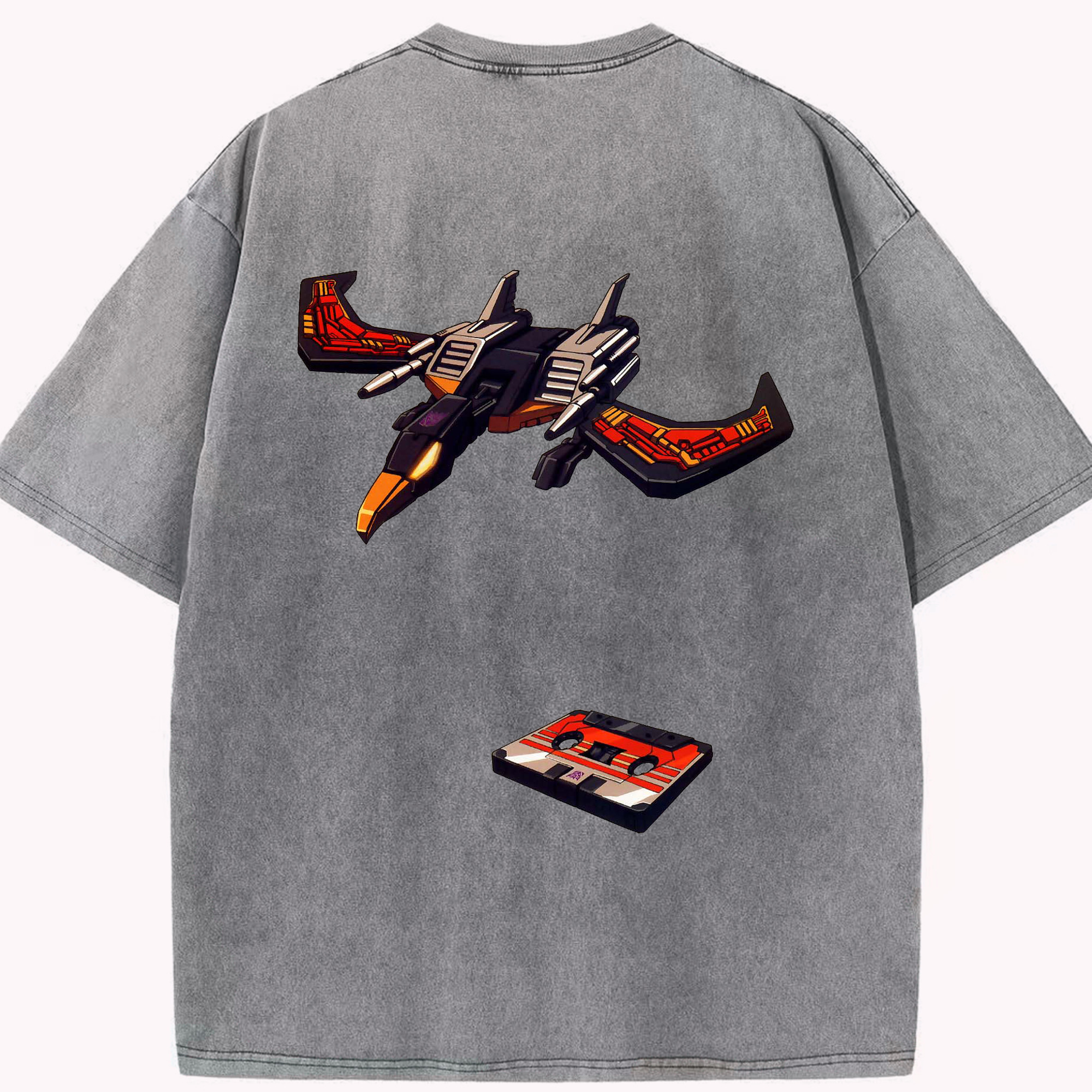 （画像用）  綿100% ヴィンテージ風 半袖Tシャツ（背面プリント）