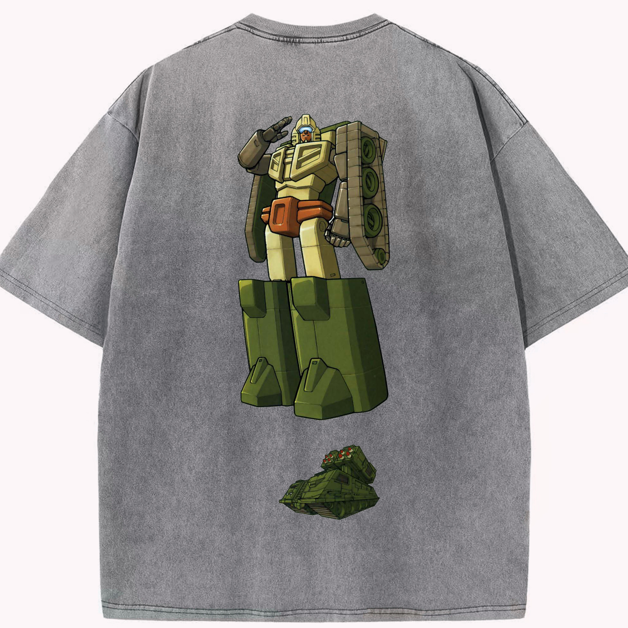 （画像用）  綿100% ヴィンテージ風 半袖Tシャツ（背面プリント）