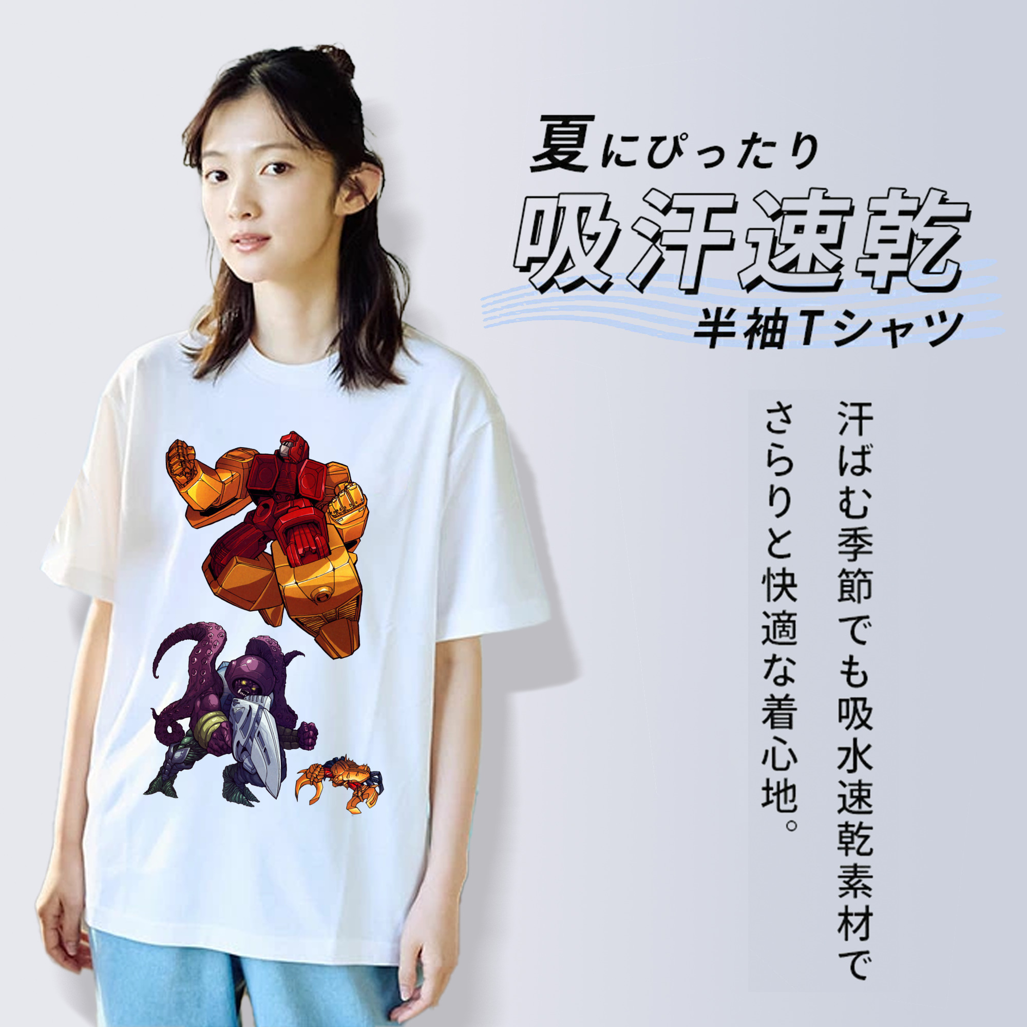  レディースカジュアルプリントTシャツ（綿100％）