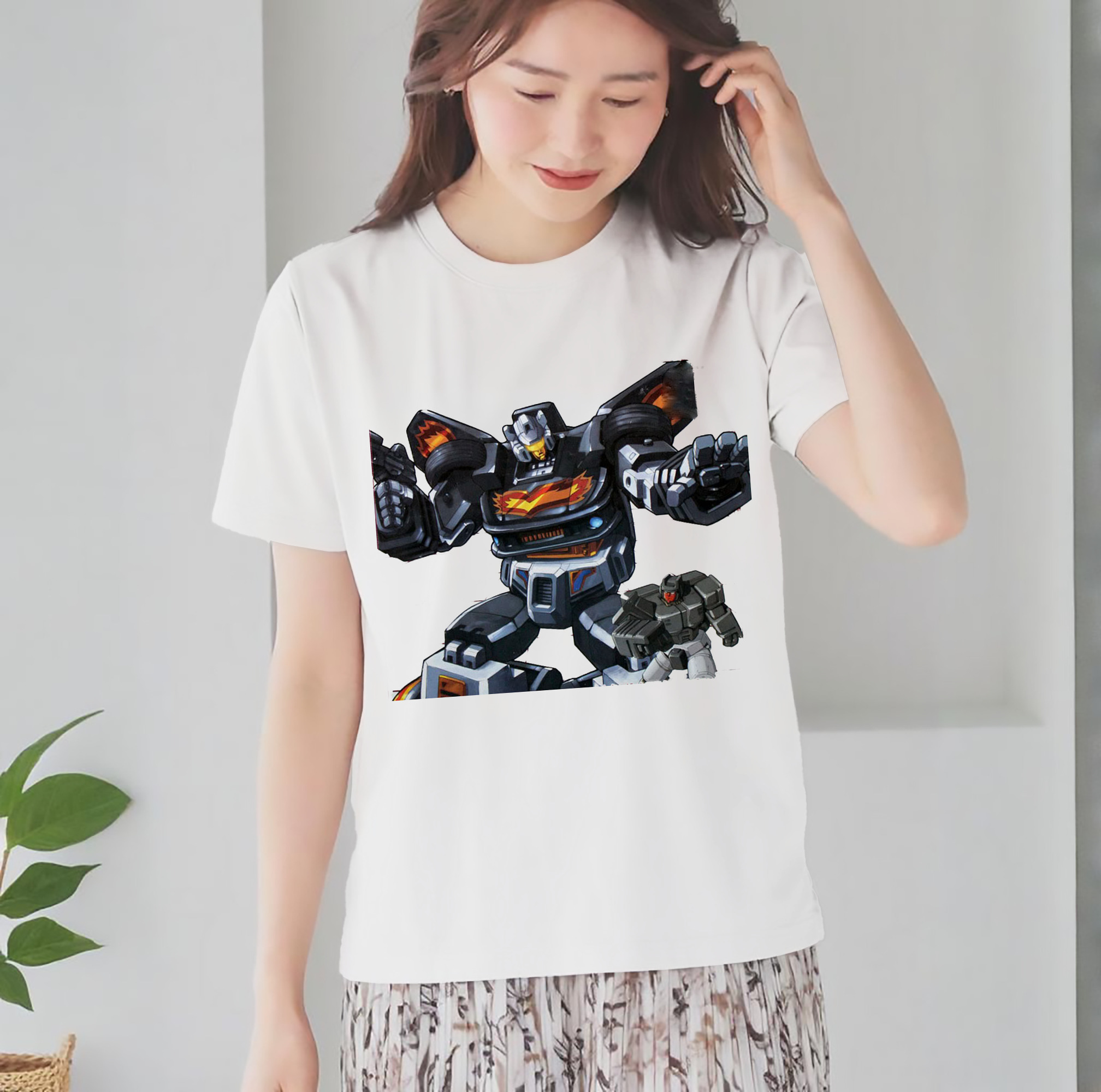  レディースカジュアルプリントTシャツ（綿100％）
