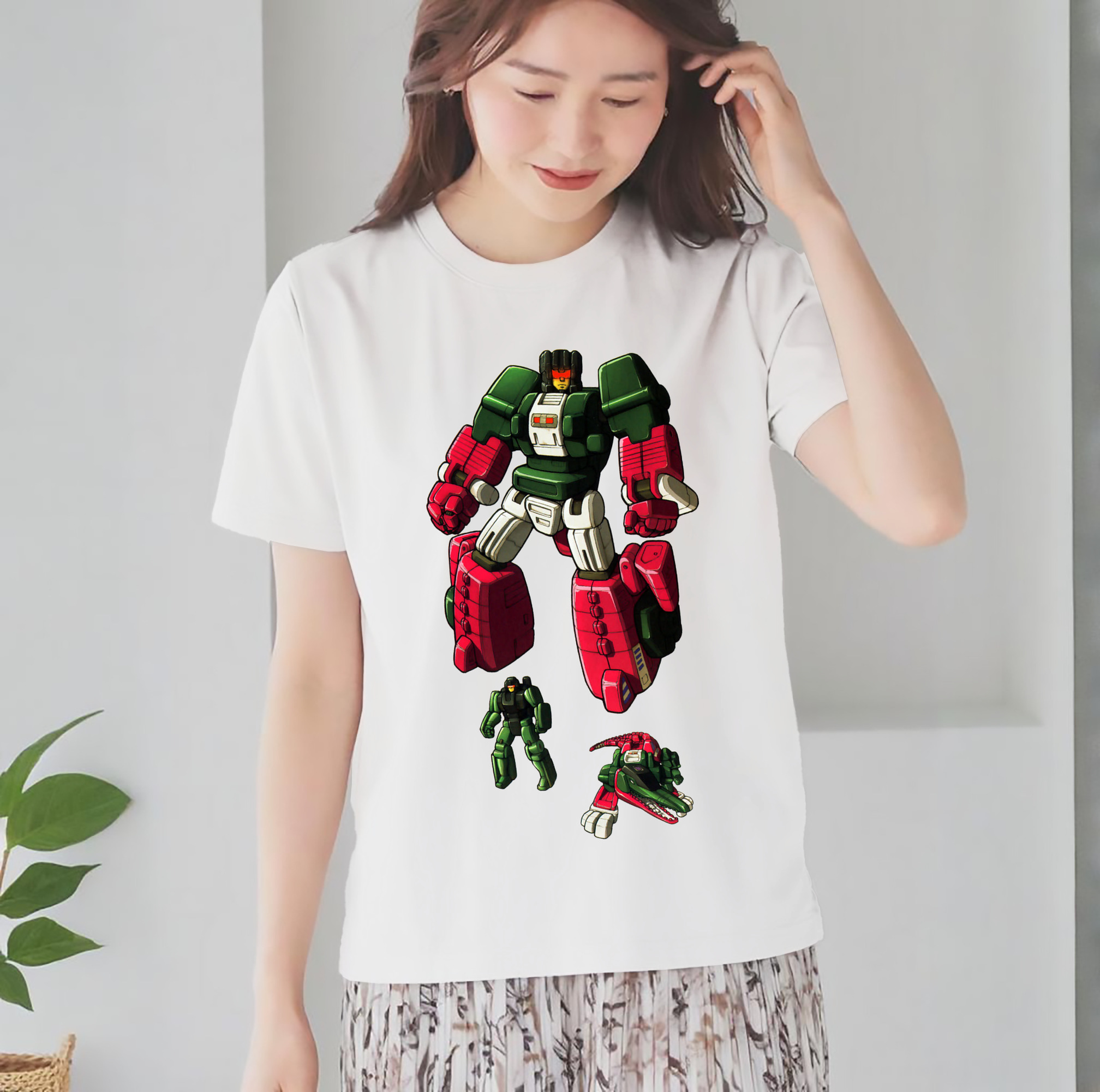  レディースカジュアルプリントTシャツ（綿100％）