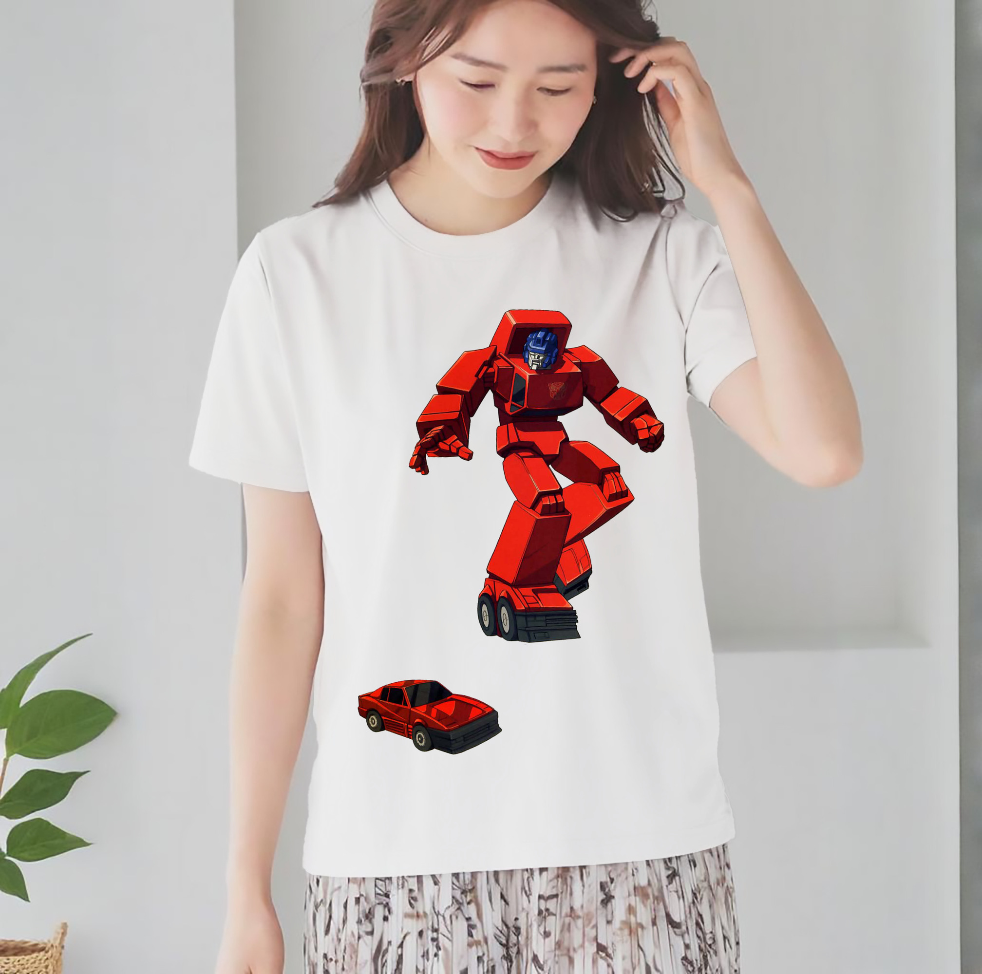  レディースカジュアルプリントTシャツ（綿100％）
