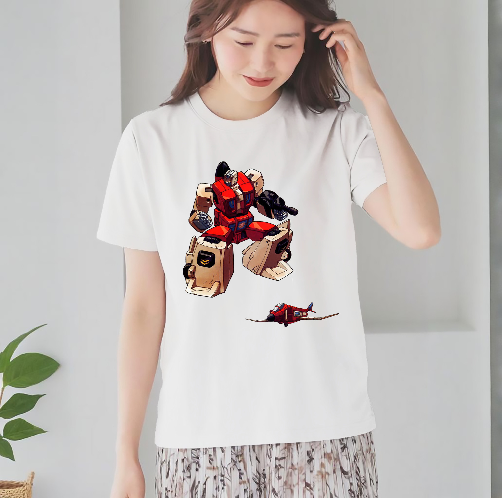  レディースカジュアルプリントTシャツ（綿100％）