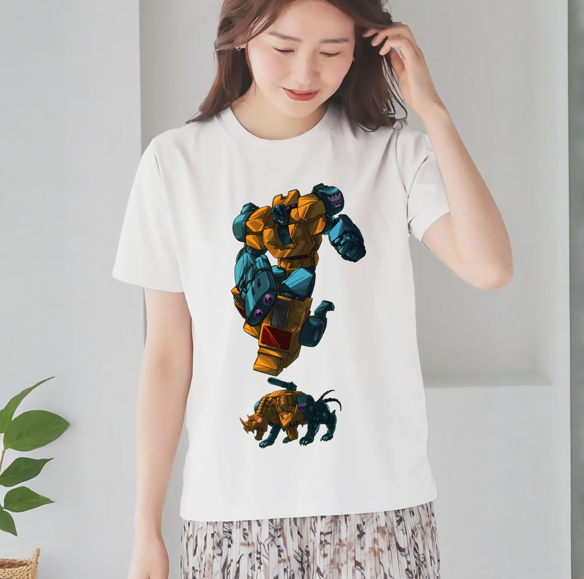  レディースカジュアルプリントTシャツ（綿100％）