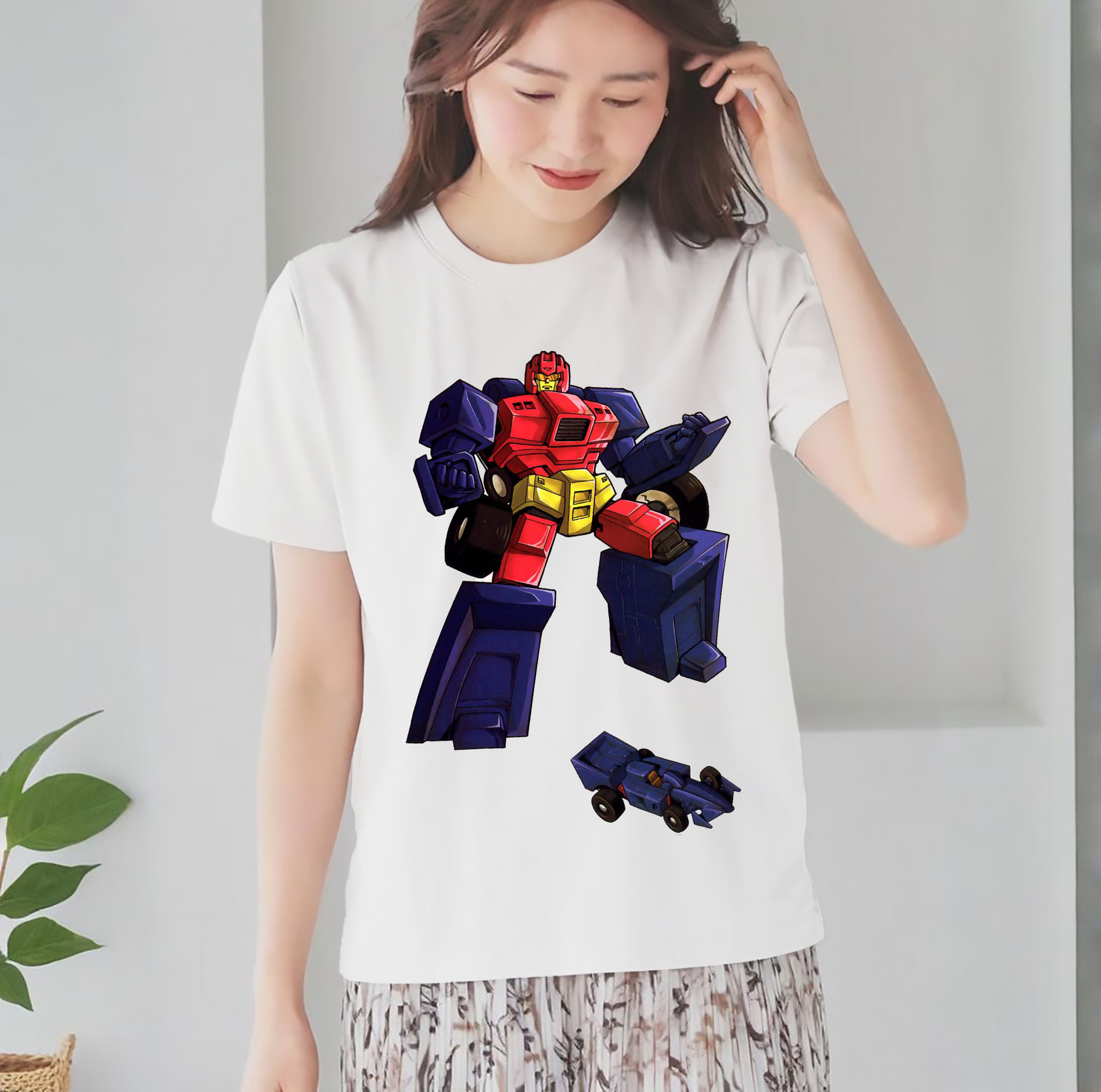  レディースカジュアルプリントTシャツ（綿100％）