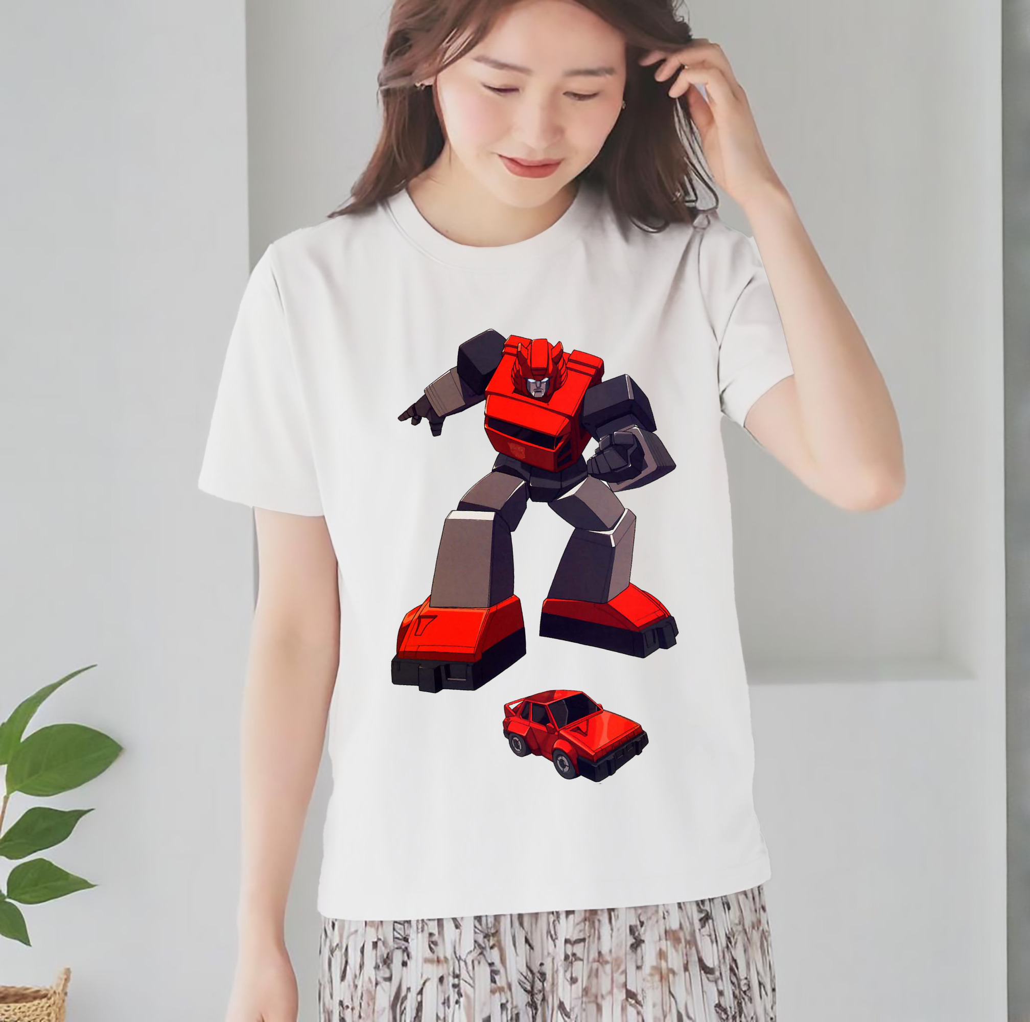  レディースカジュアルプリントTシャツ（綿100％）