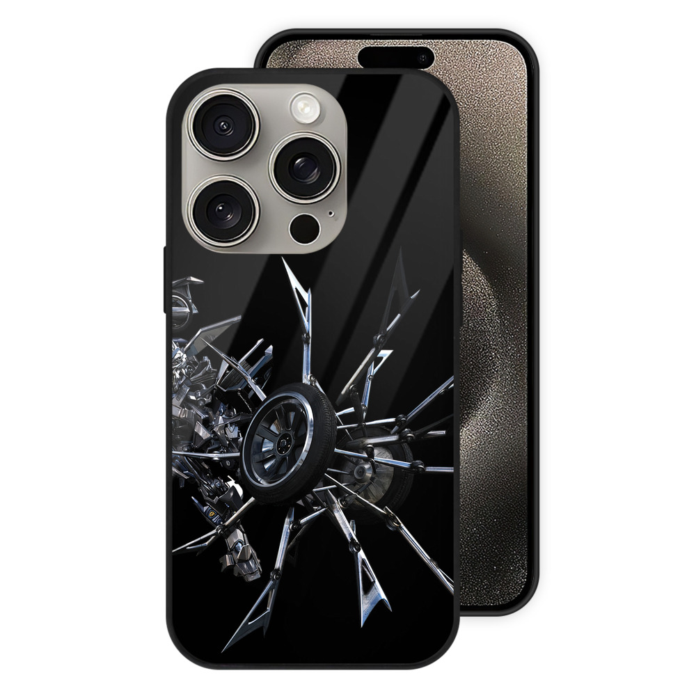 （画像用）  【iPhone15Pro対応】スマホケース 耐衝撃＆黄変防止 背面ガラス