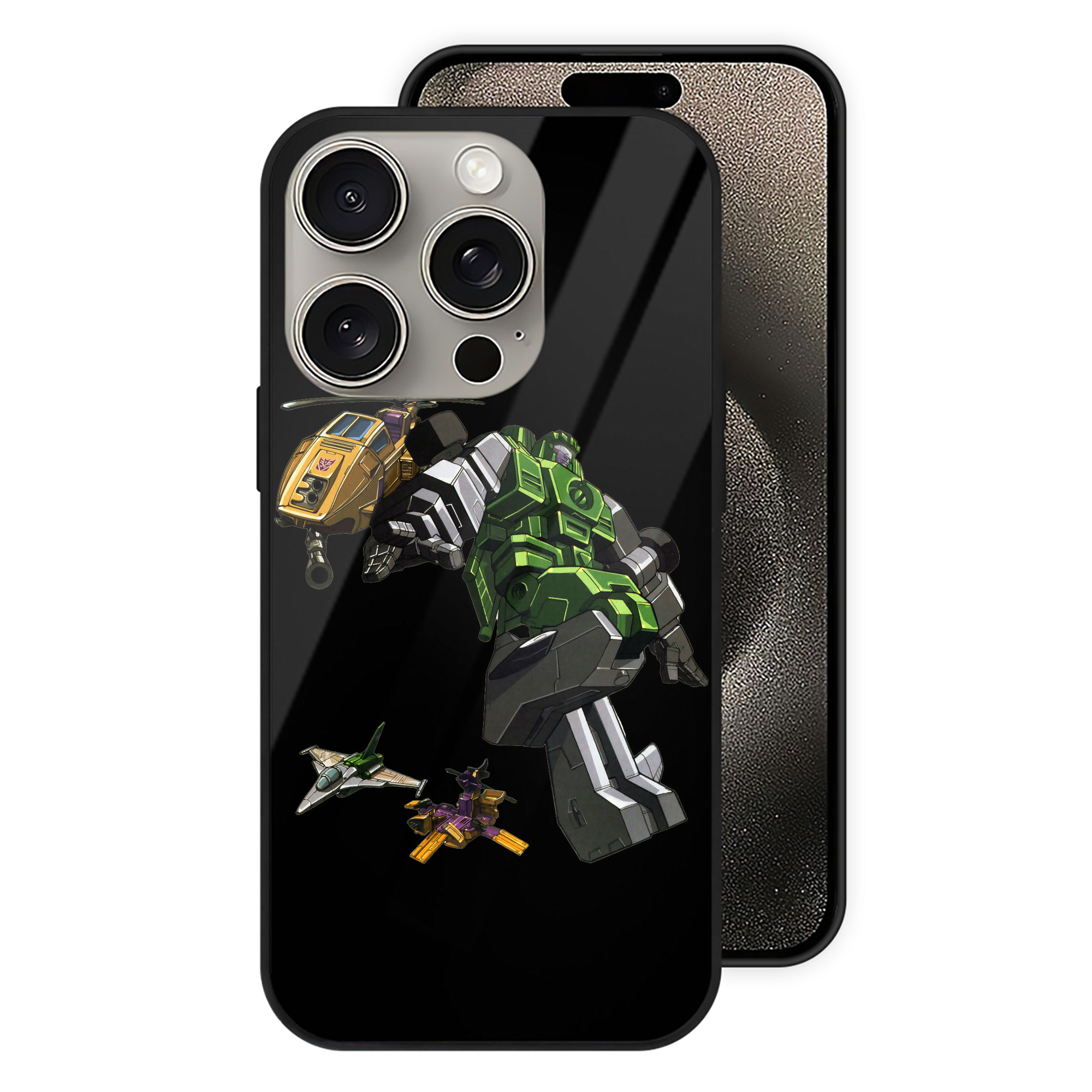 （画像用）  【iPhone15Pro対応】スマホケース 耐衝撃＆黄変防止 背面ガラス
