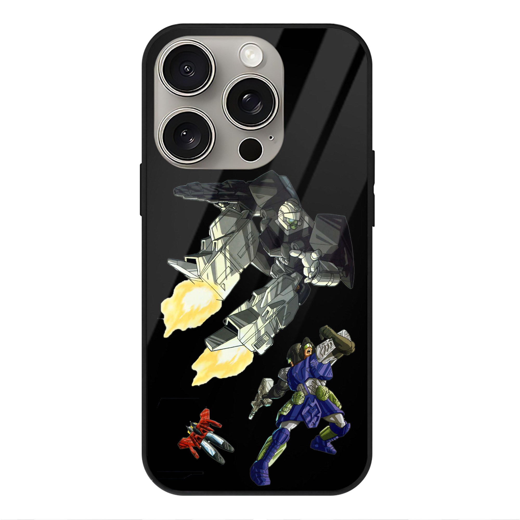 （画像用）  【iPhone15Pro対応】スマホケース 耐衝撃＆黄変防止 背面ガラス
