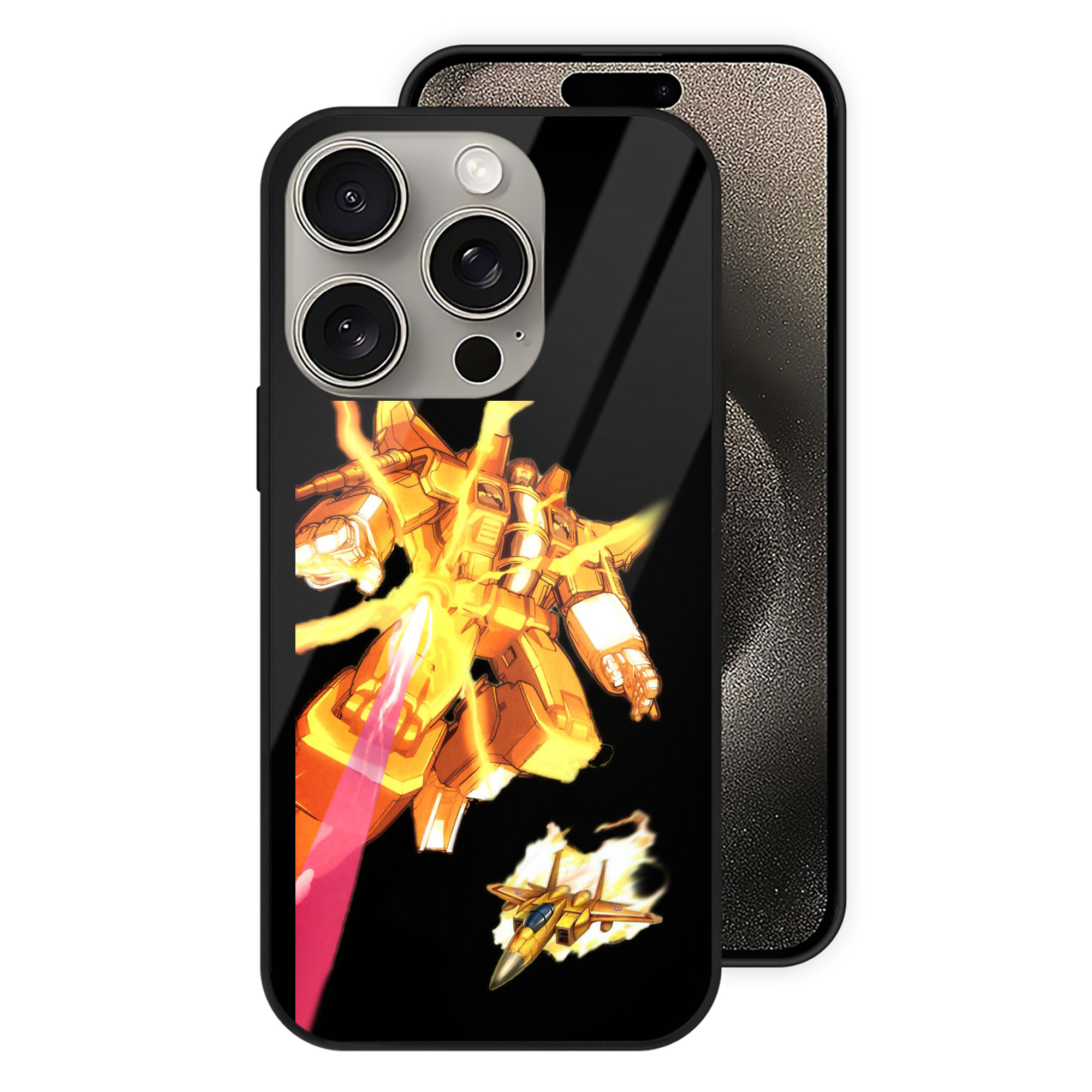 （画像用）  【iPhone15Pro対応】スマホケース 耐衝撃＆黄変防止 背面ガラス